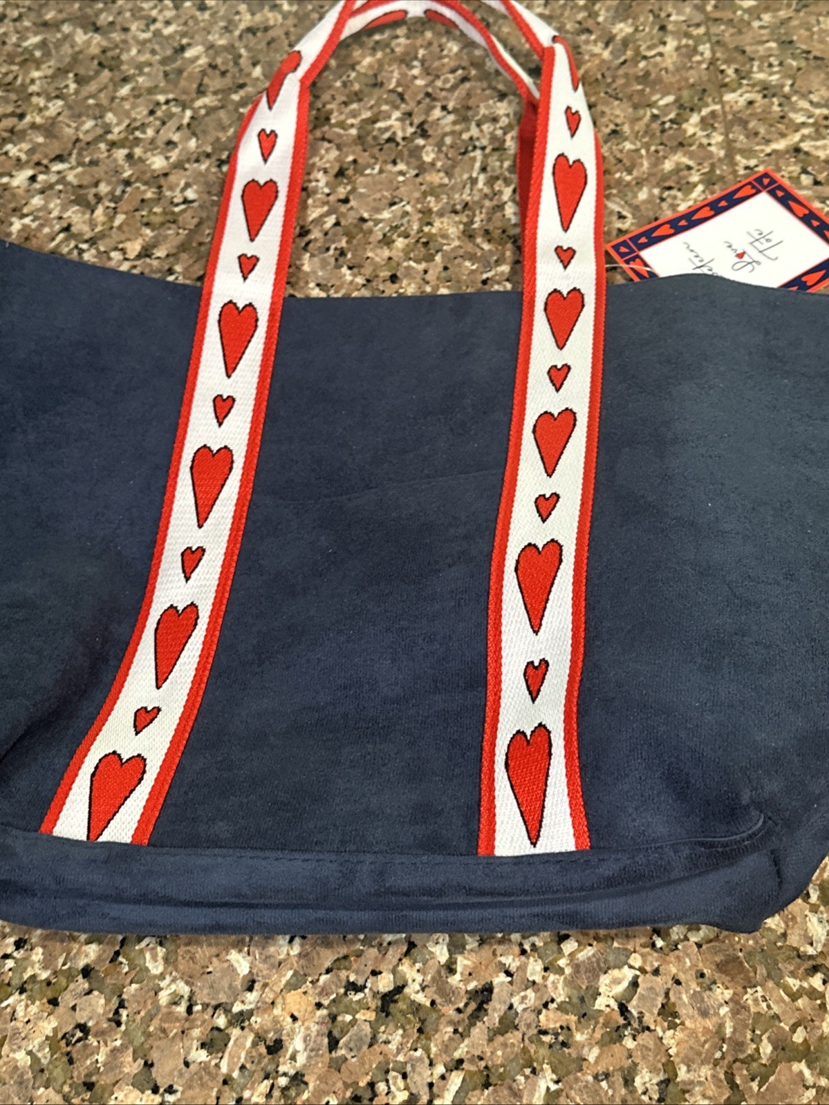 Brighton Velveteen Love Canvas Tote New with Tags Beach Bag Blue