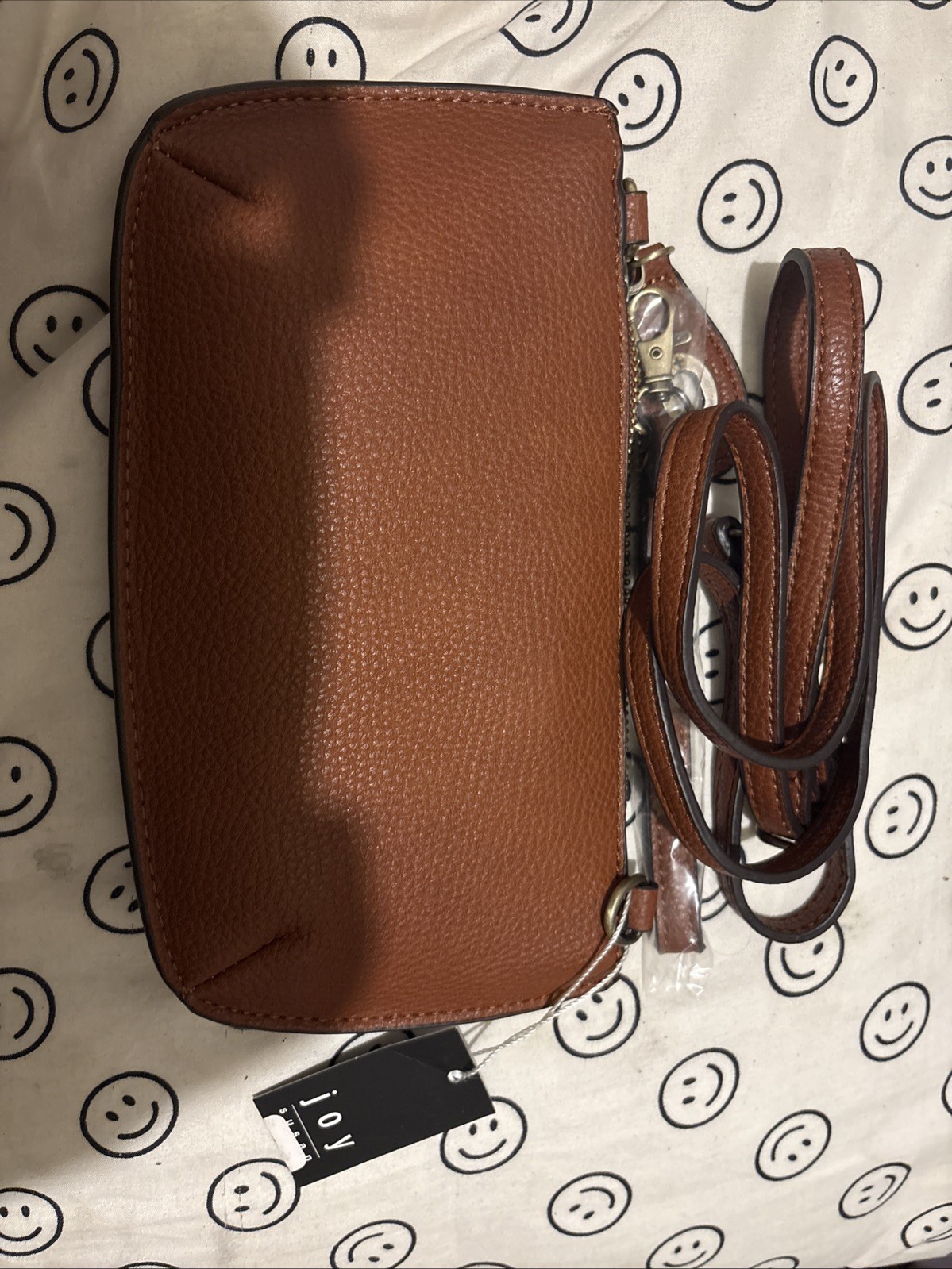 NWT Joy Susan Brown Vegan Leather Crossbody Purse Bag Removable Strap