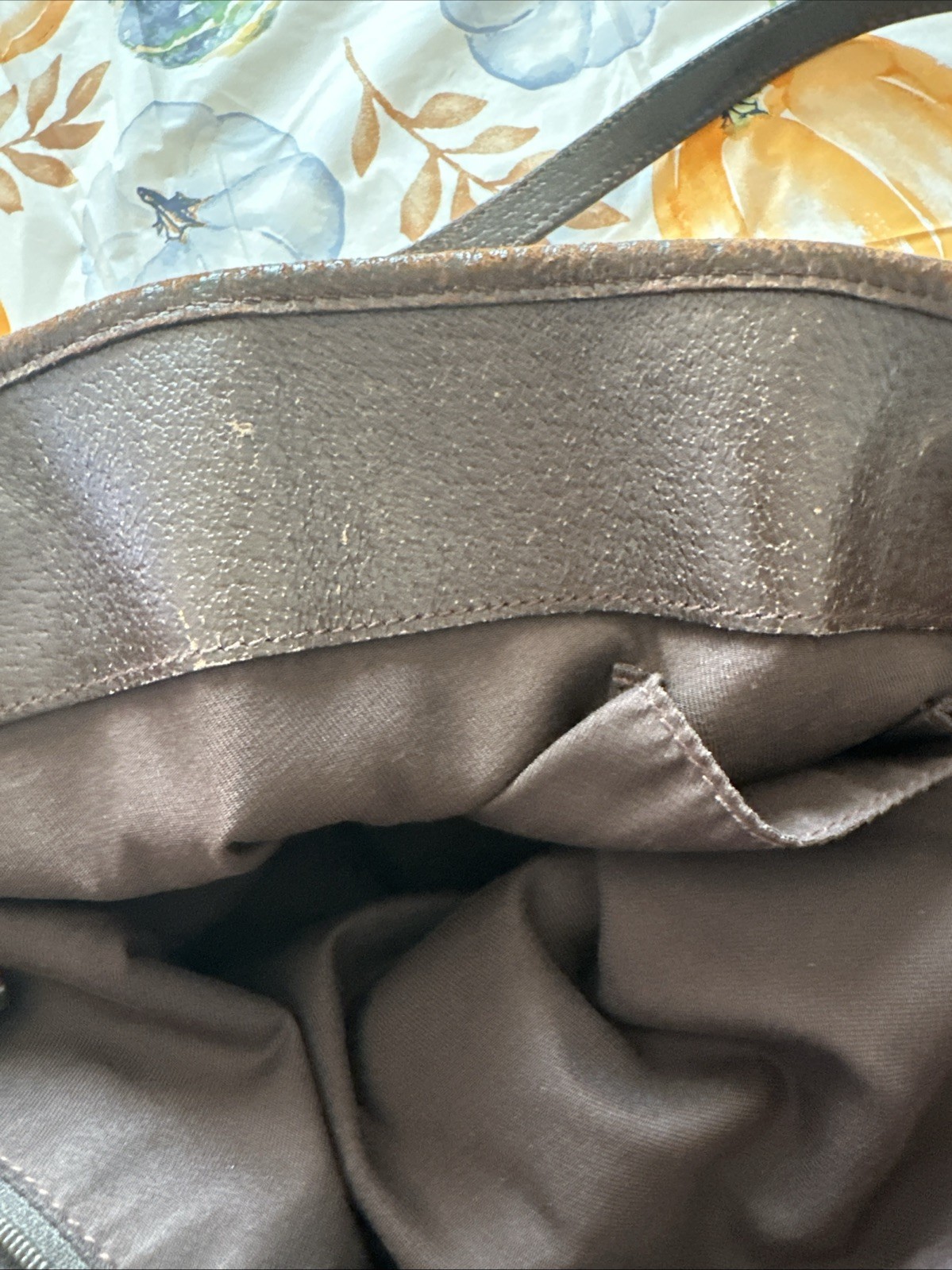 Gucci Vintage Tote Beige with Brown Leather Trim and Handles