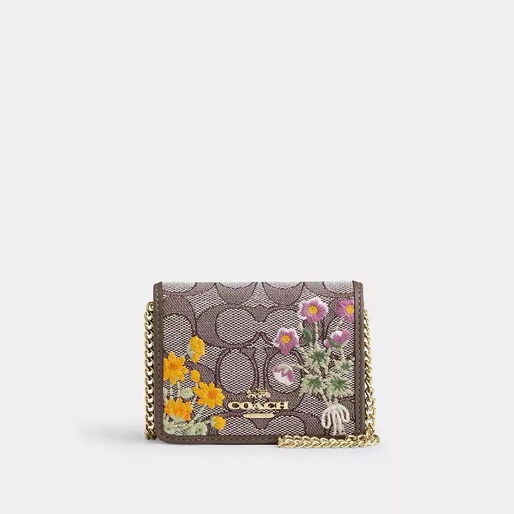 NWT Coach Signature Mini Chain Wallet CEF60