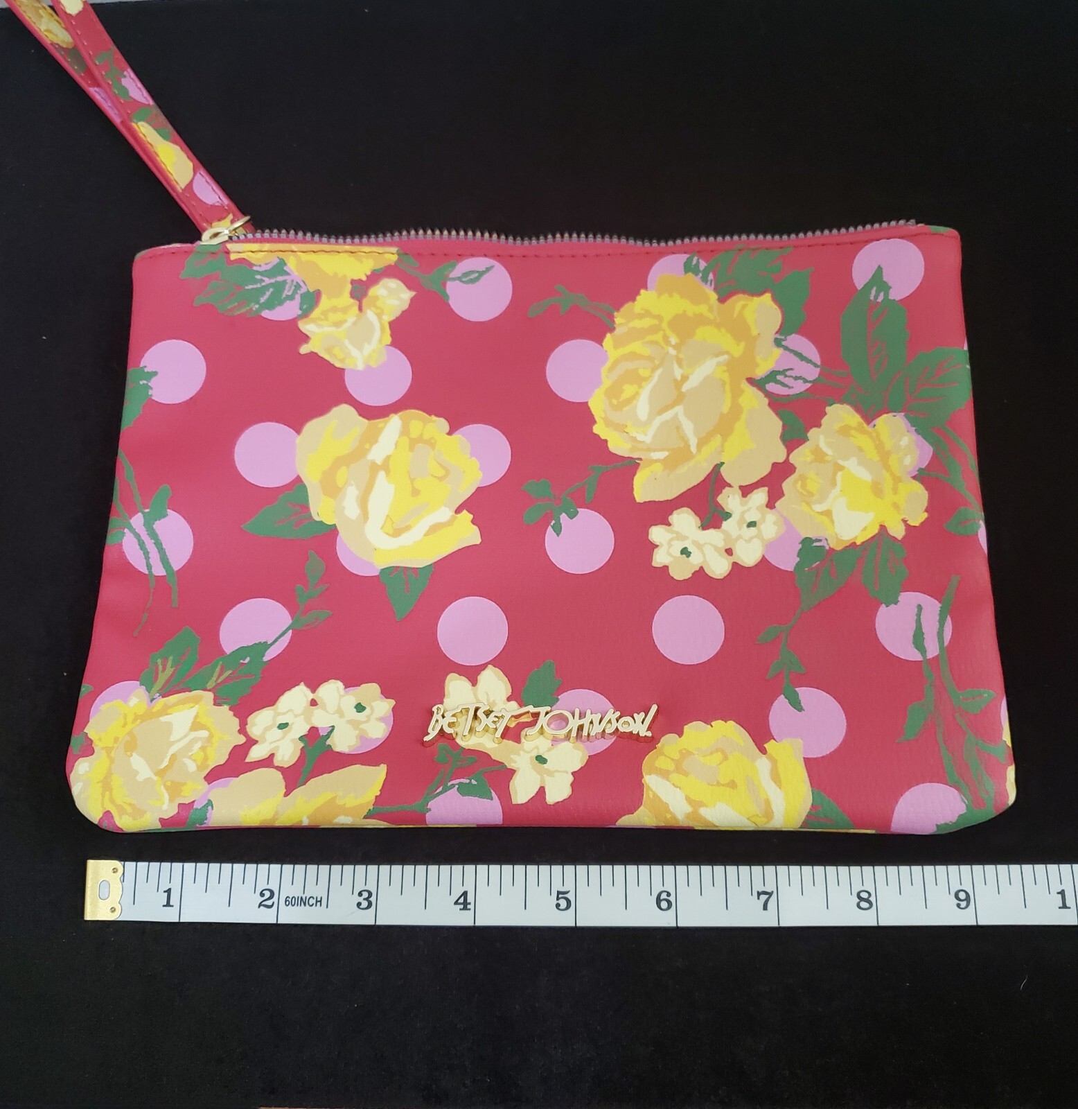 Betsey Johnson Floral Positive Mind Wristlet Pouch