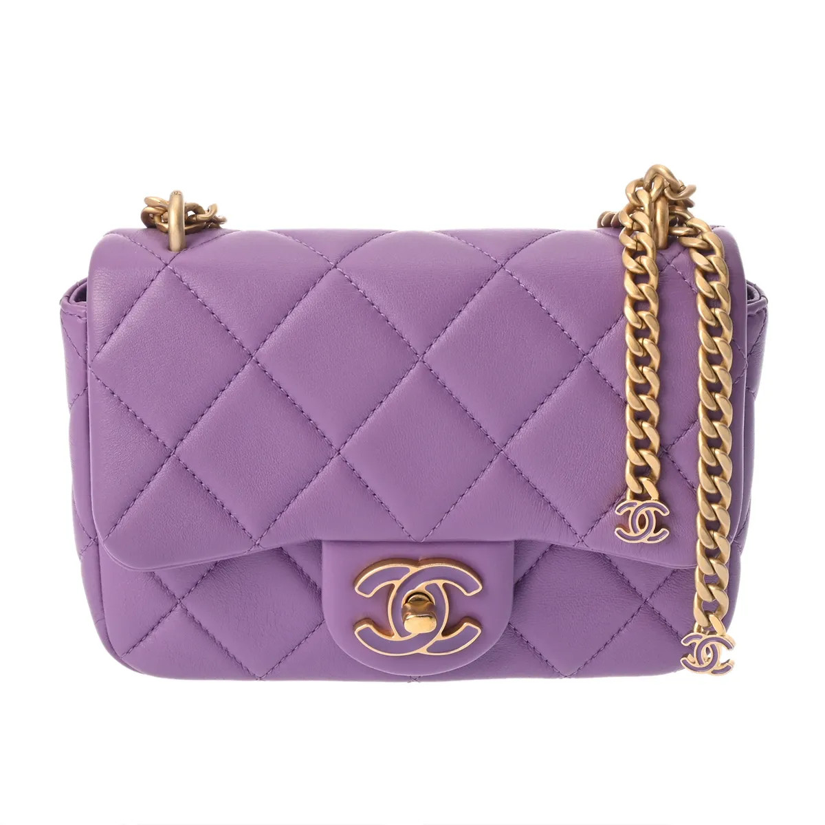 Chanel AS3114 Shoulder Bag Lambskin Gold #WB945