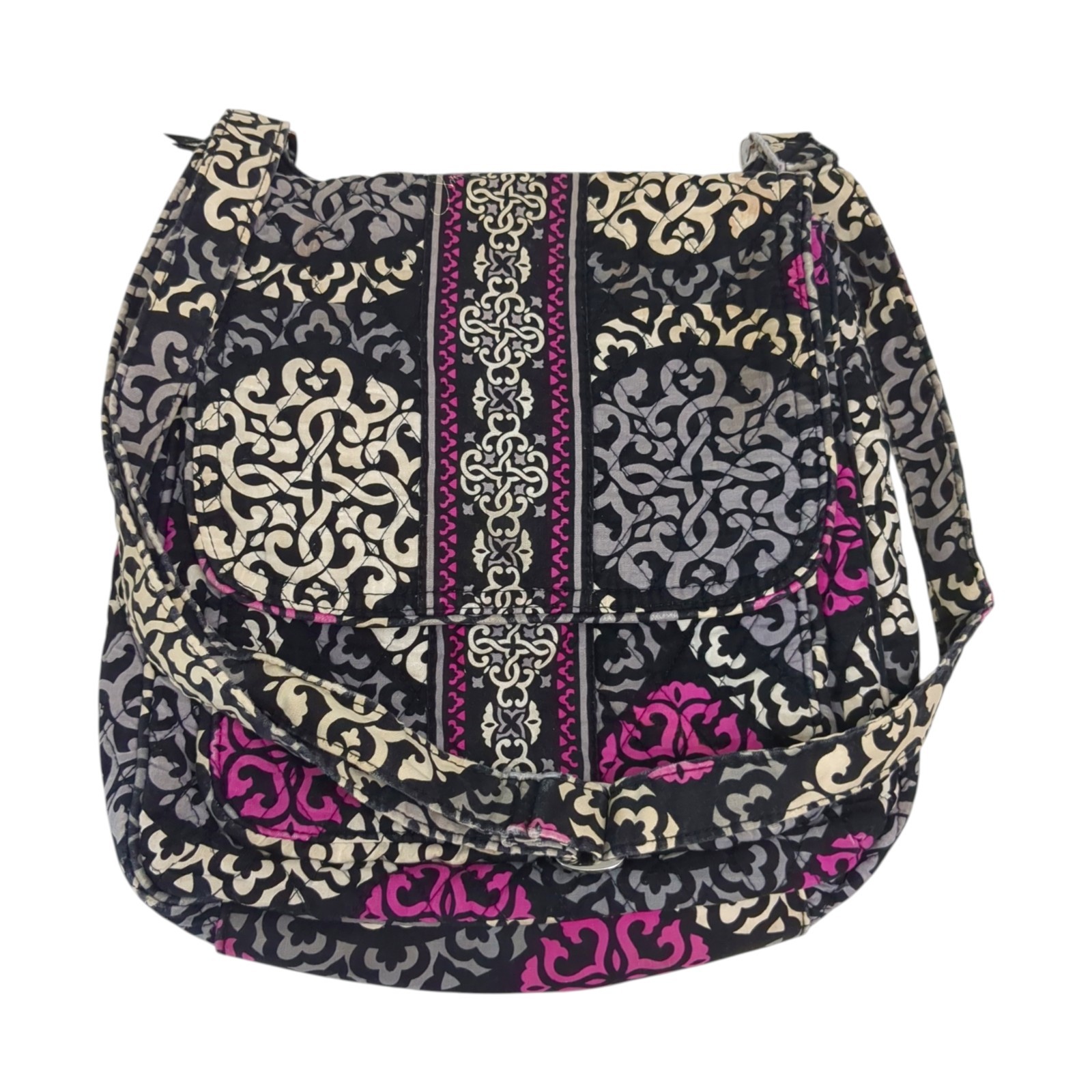 Vera Bradley Quilted Mailbag Purse Crossbody Bag Canterberry Magenta Retired
