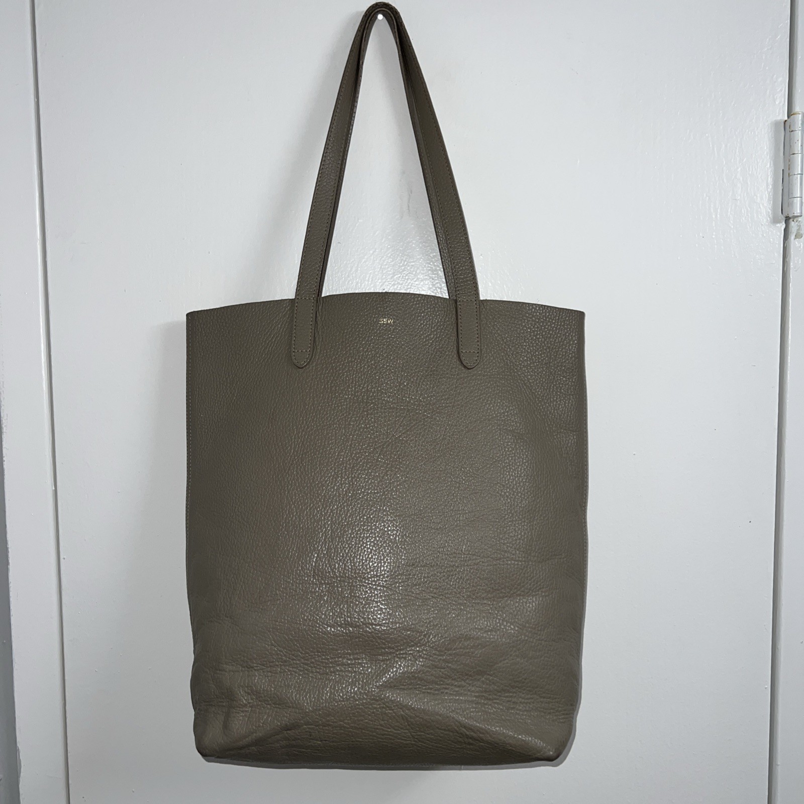 Cuyana Structured Tote large classic Easy bag leather structured pebble Stone