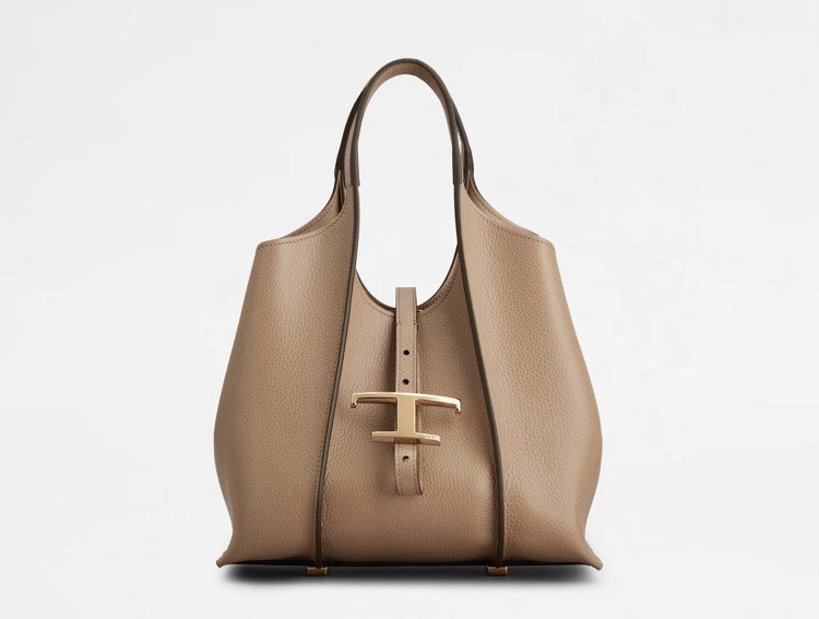 TOD’S T Timeless Shopping Bag in Leather MINI NATURAL NWT NIB PRISTINE Orig Box