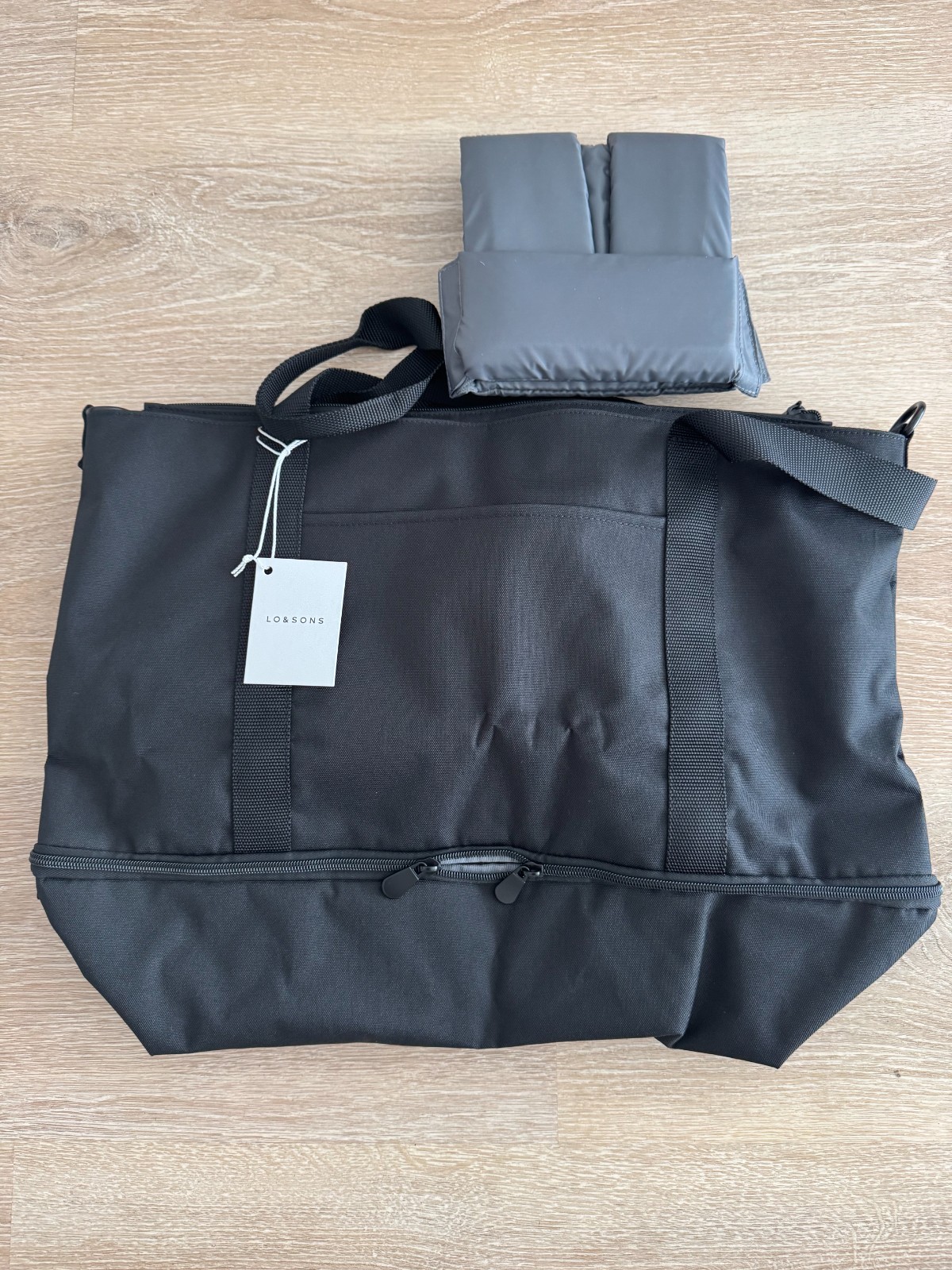 Lo & Sons Catalina Deluxe Large Weekender Travel Tote Black Recycled Poly