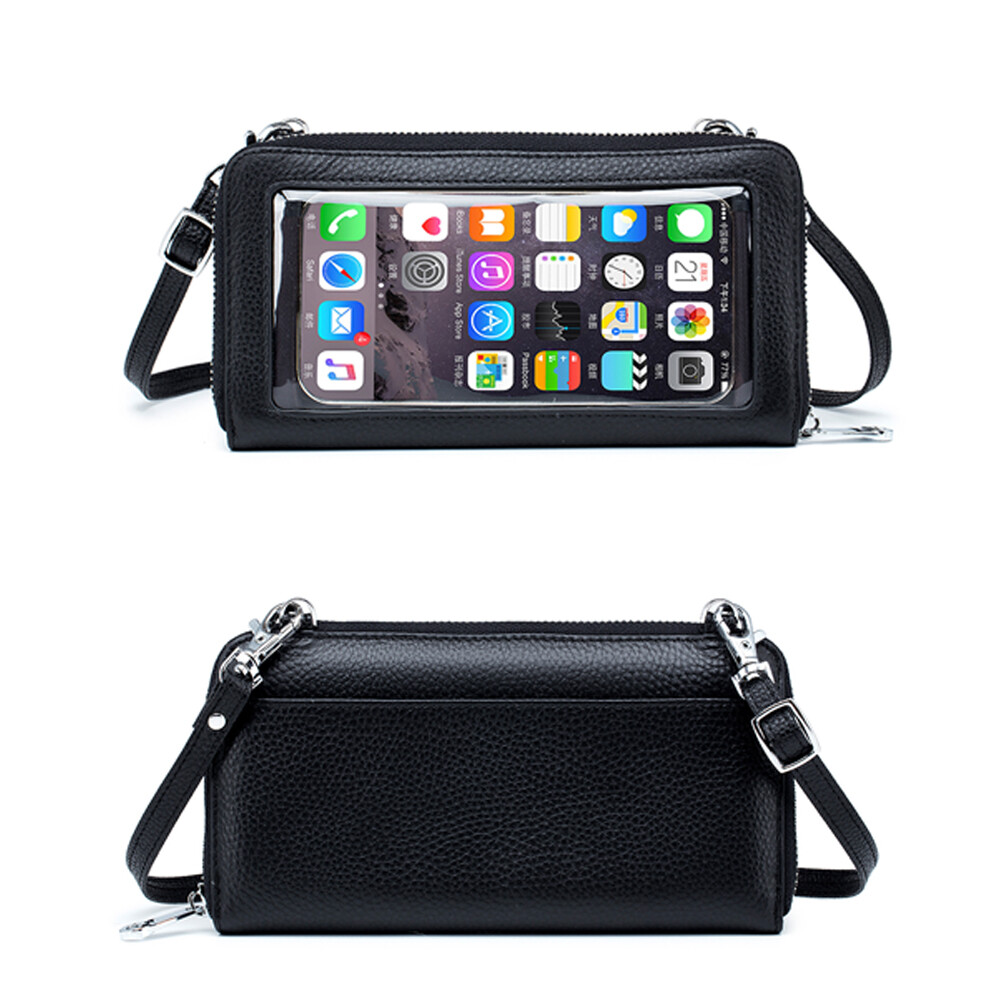 Women Small Crossbody Bag Touch Screen Cell Phone Wallet Leather Clutch Handbag