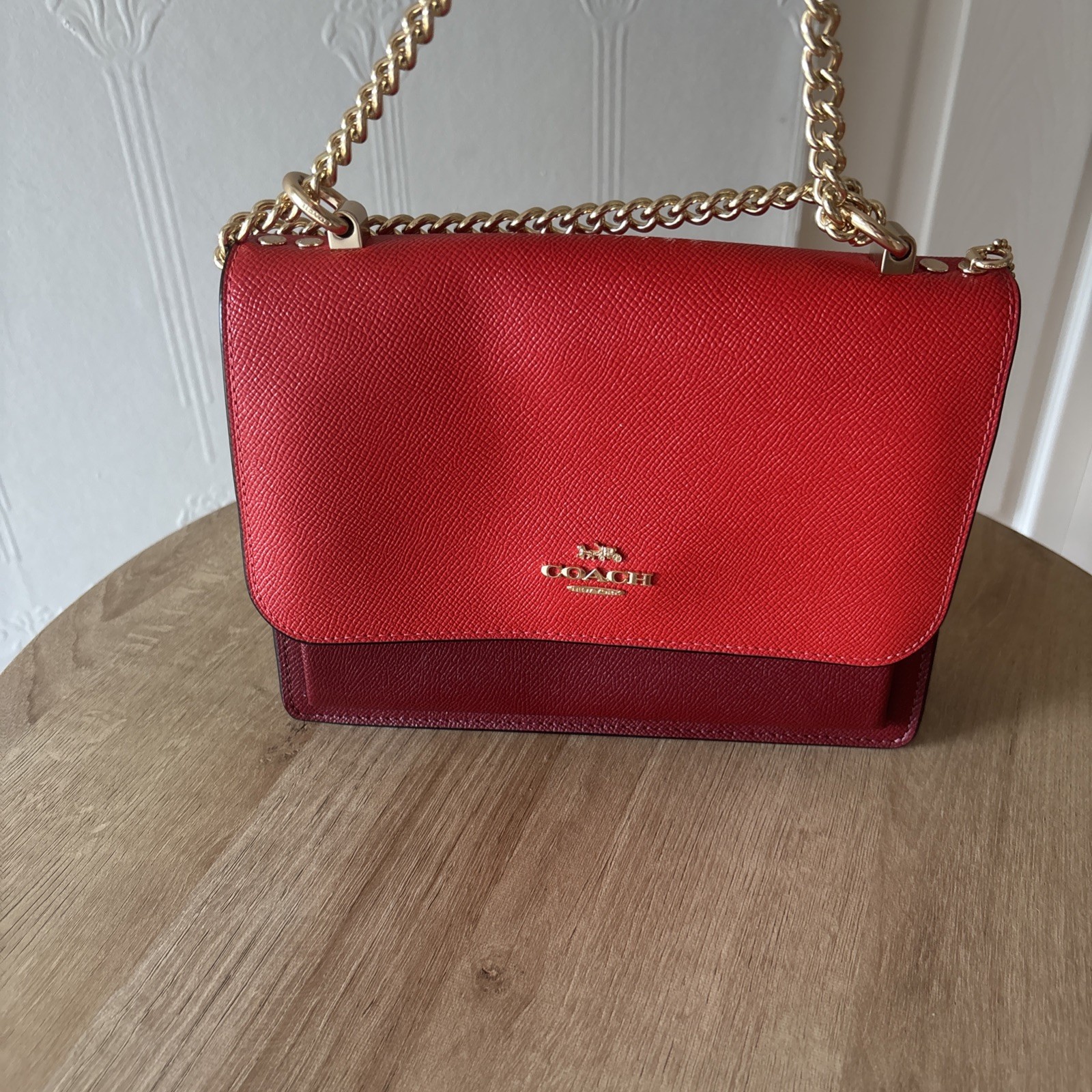 Coach Klare, Red with gold hardware, barely used