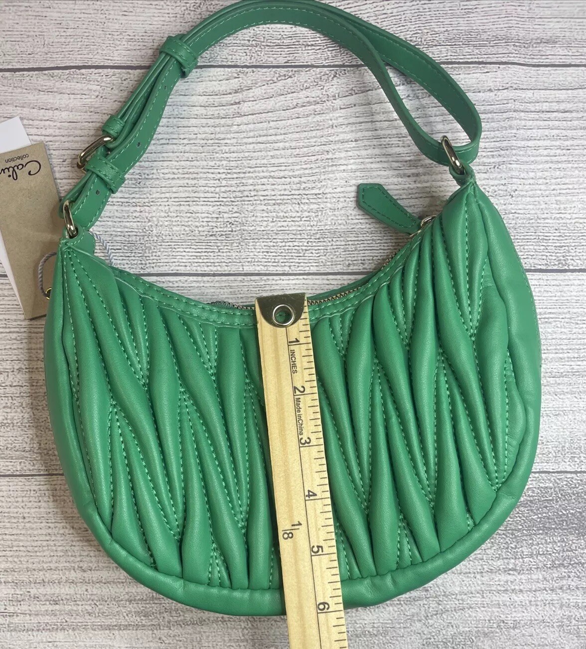 Calin Mint Green Quilted Shoulder Bag Vegan Leather Y2K Mini Purse NWT