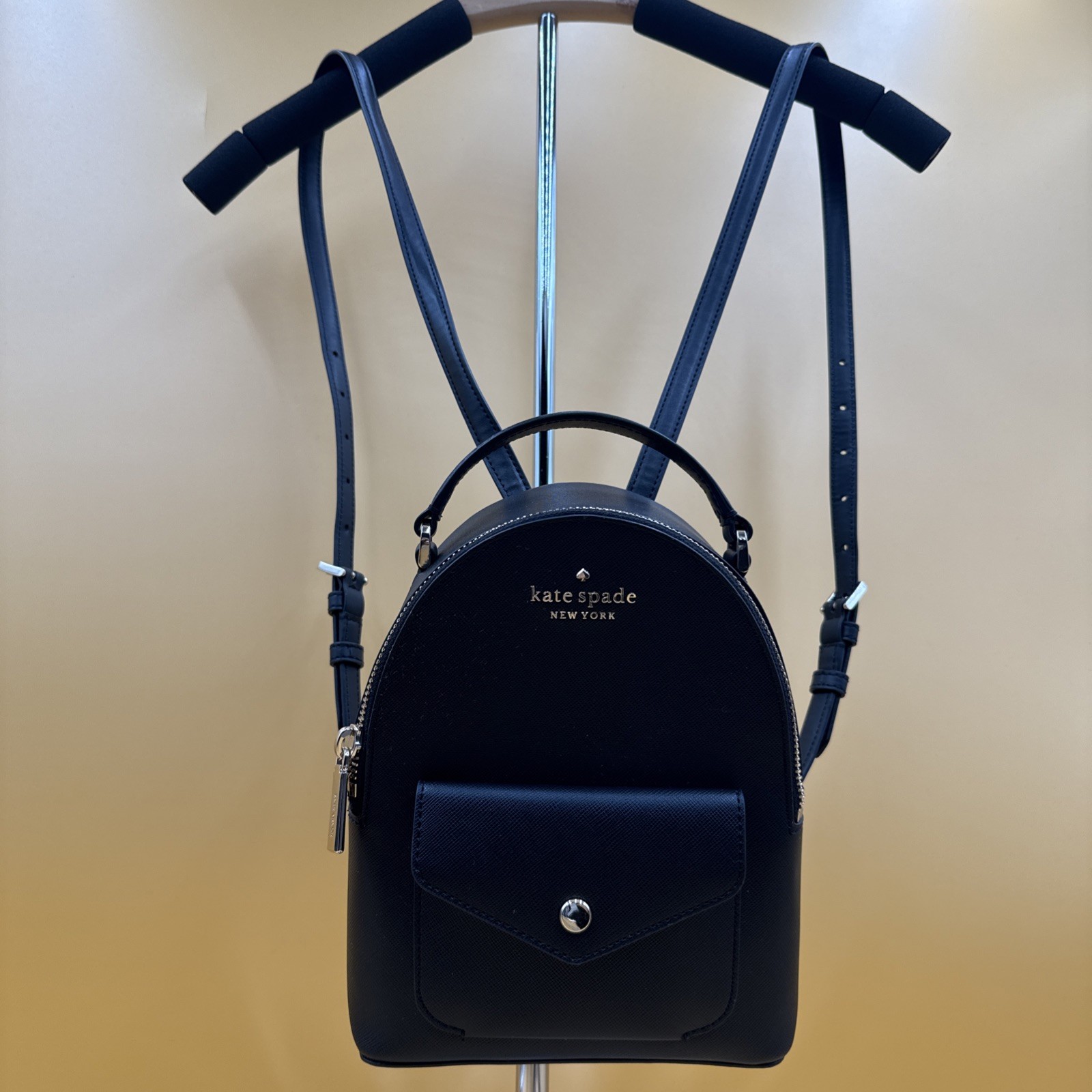 NWOT! Kate Spade New York Schuyler Mini Black Saffiano PVC Leather Backpack