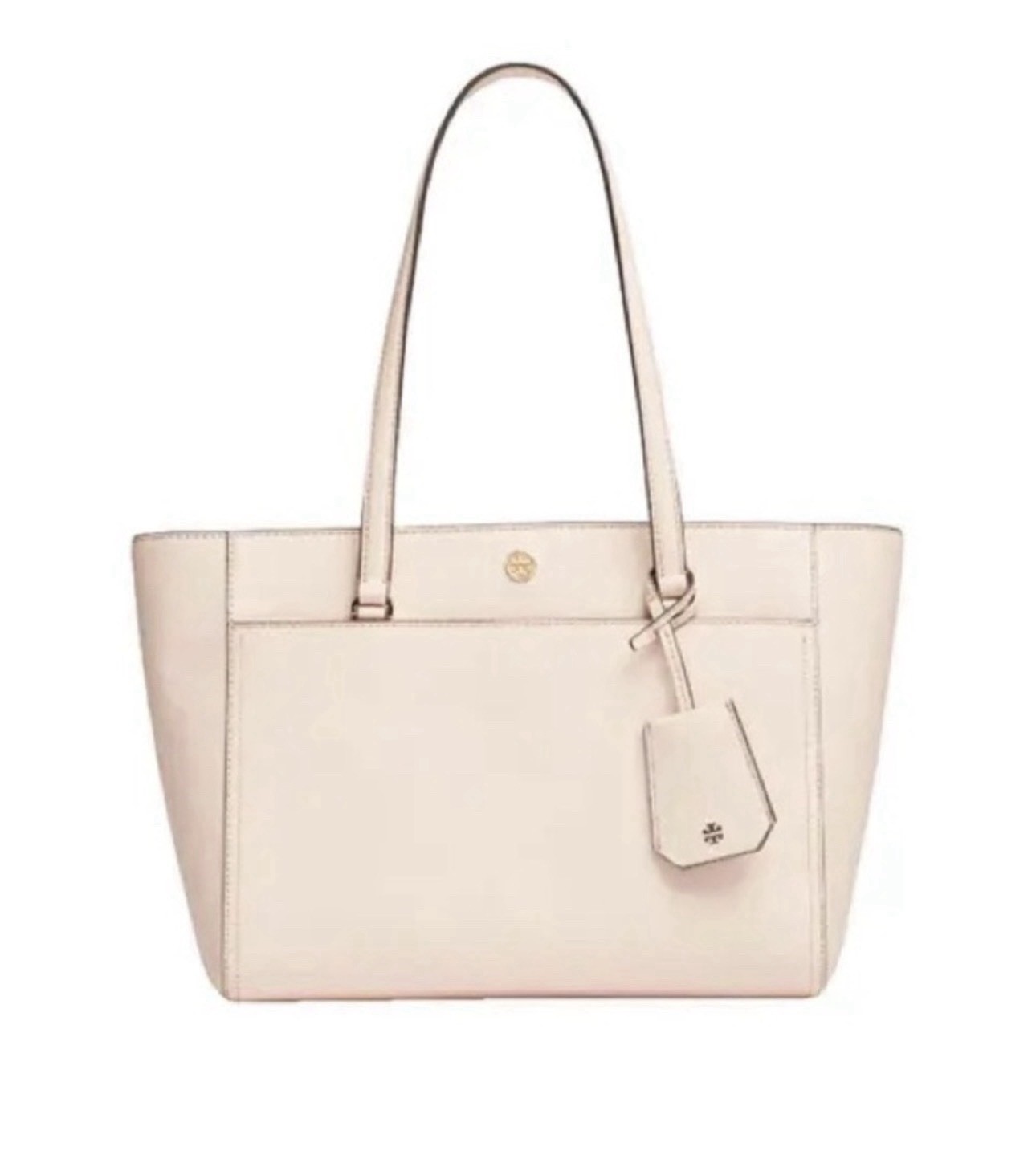 Tory Burch Robinson Double Zip Tote Bag Pale Apricot Pink Style New With Defects