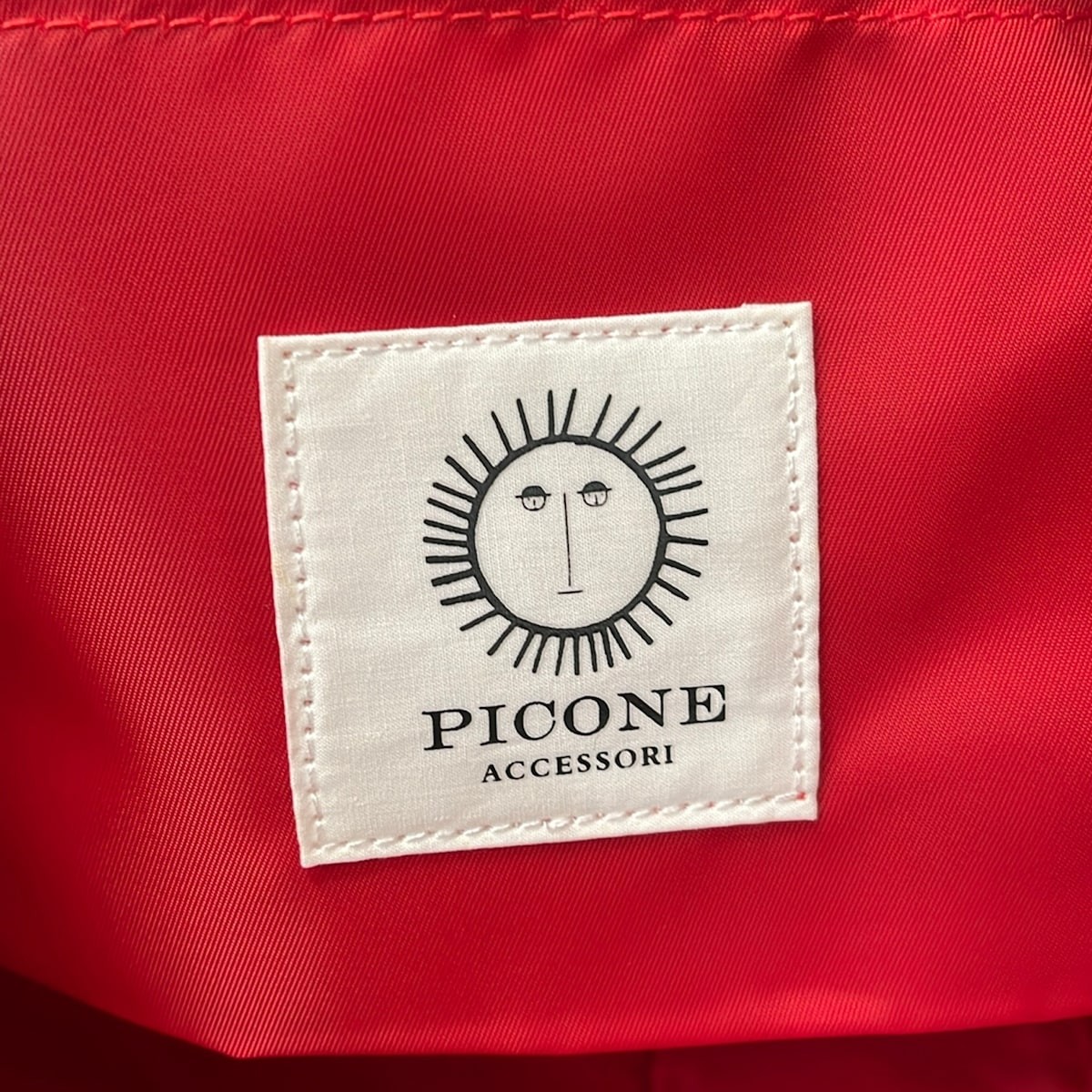 PICONE White Dark Navy Red Polyester Polypropylene Tote Bag
