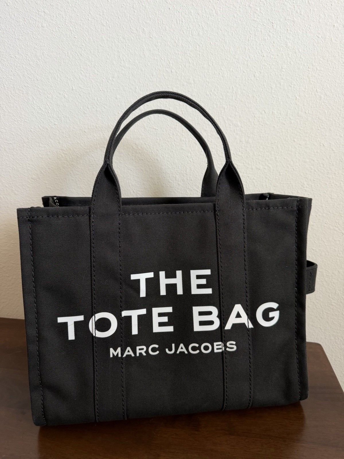 Marc Jacobs The Medium Tote Bag Black Canvas Crossbody /Handbag