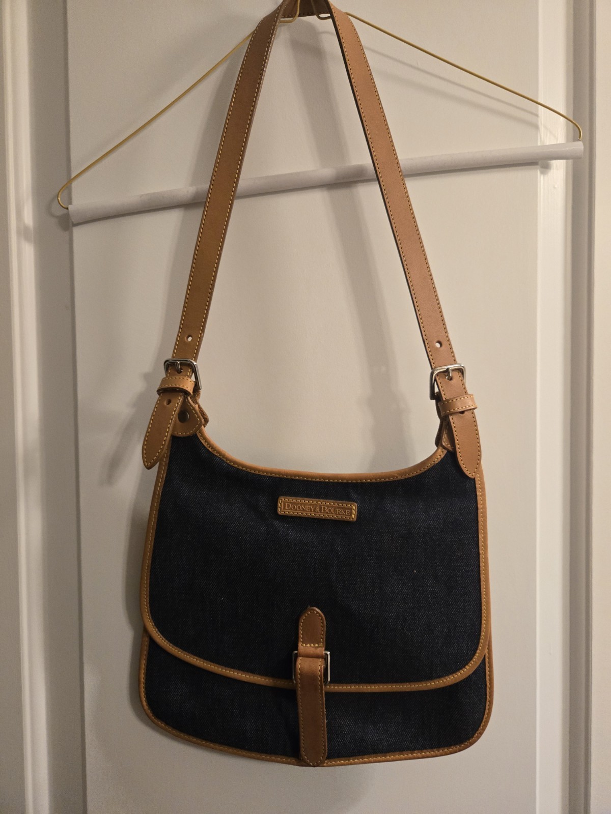 Dooney Bourke Vintage TD38 SD Denim Sling Blue Shoulder Bag Purse Handbag