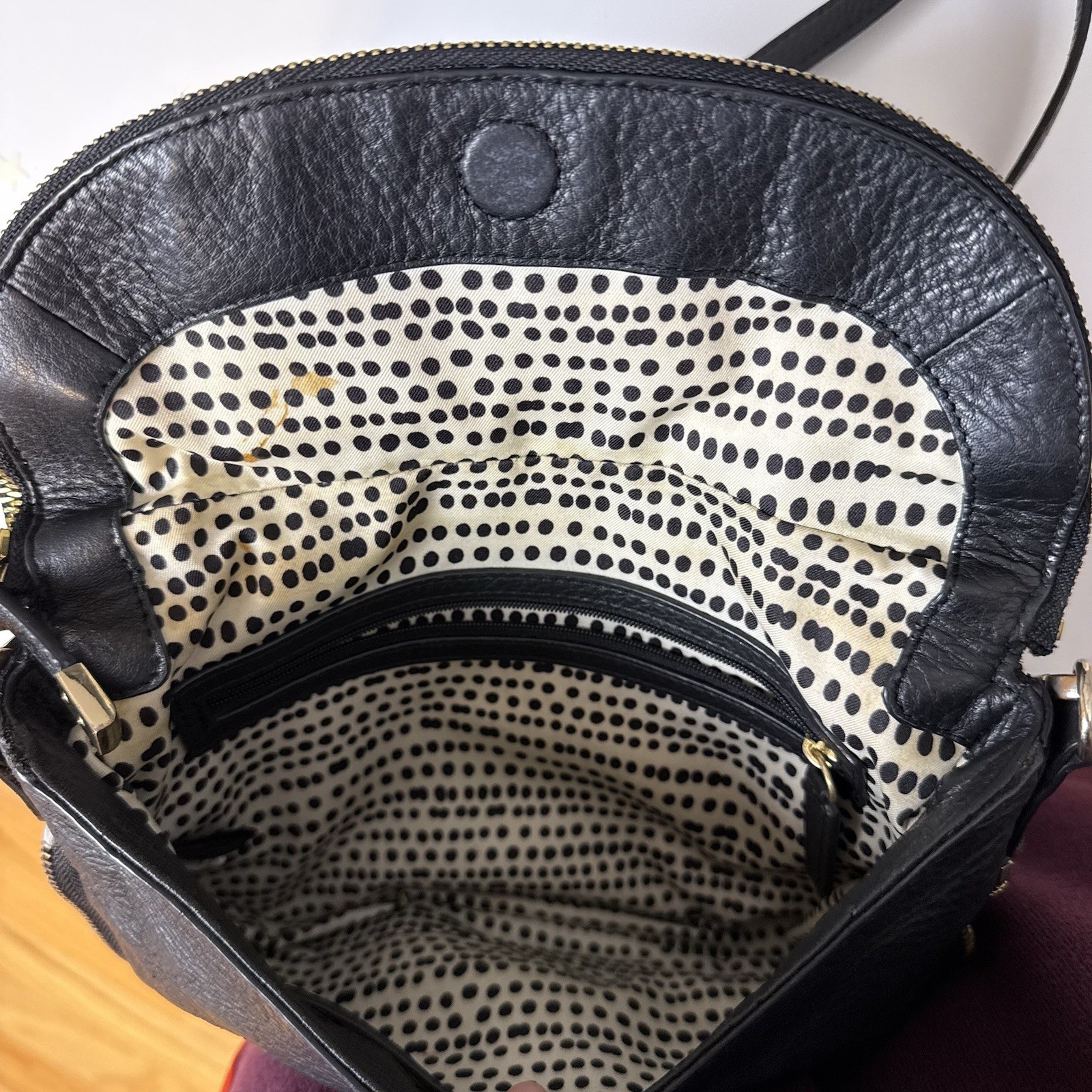Vince Camuto Genuine Soft Leather Pebbled Black Rizo Women’s Crossbody Bag Boho