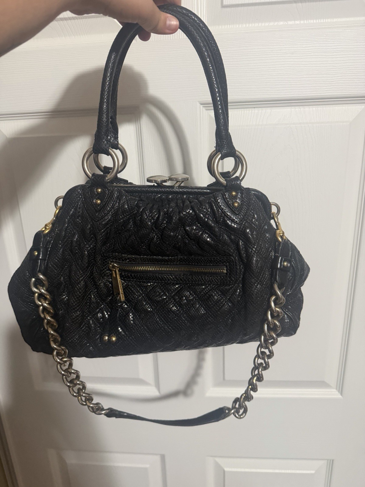 Marc Jacobs Stam Snake Skin Embossed Satchel