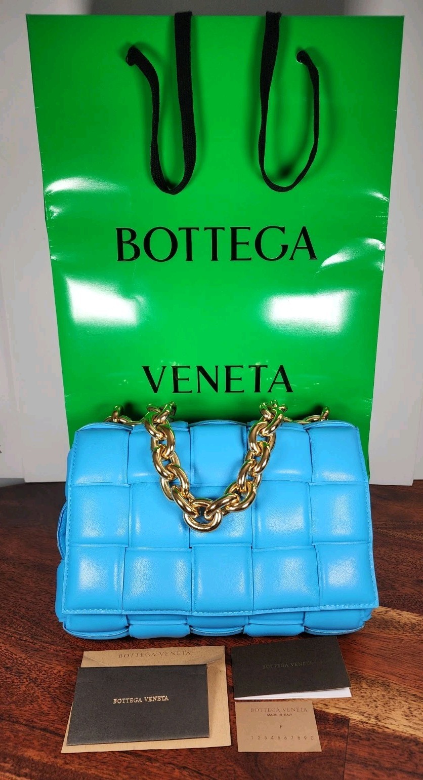 Bottega Veneta Cassette Chain Crossbody Bag Padded Maxi Intrecciato Leather