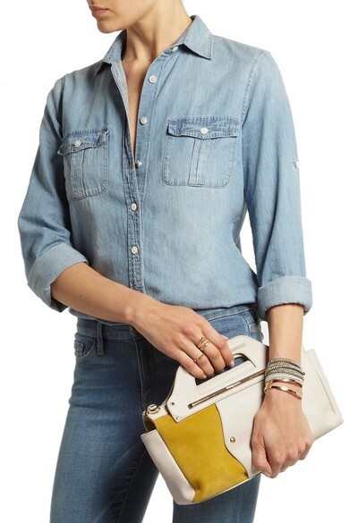 Authentic See by Chloé Debbie suede-paneled leather shoulder bag