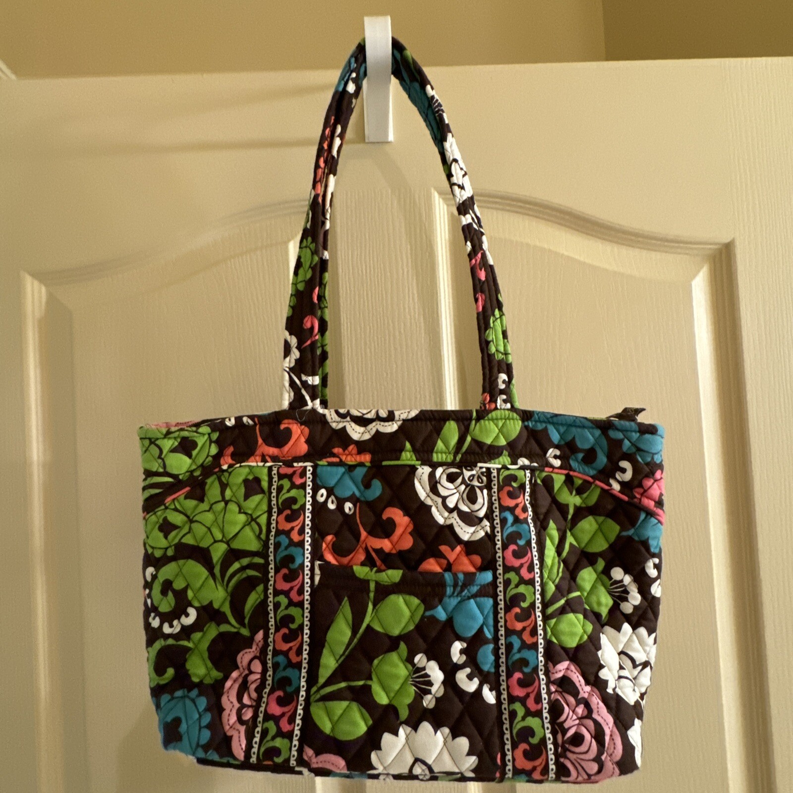 Vera Bradley Lola Shoulder Bag / Purse, Brown Multi Floral