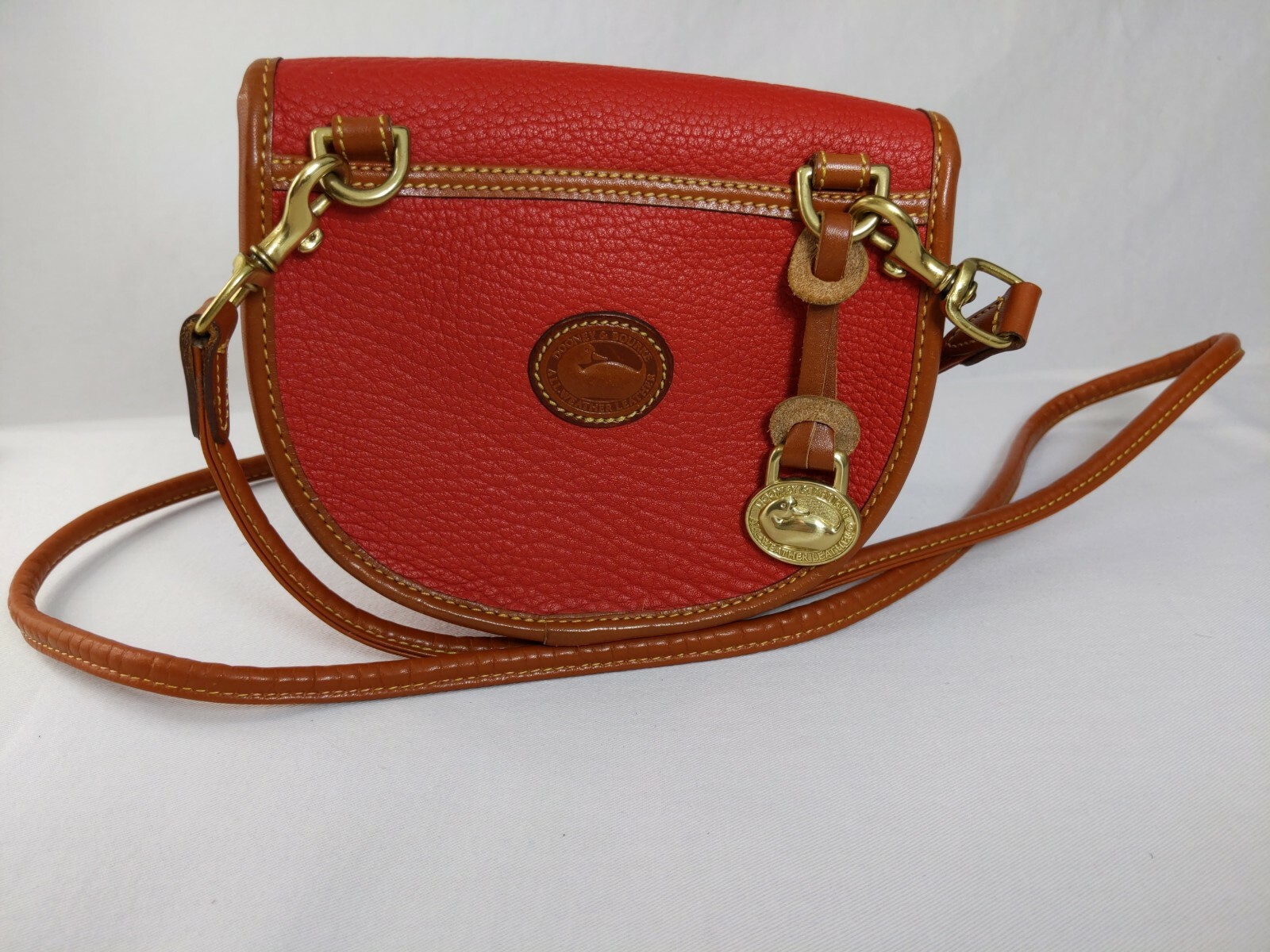 Vintage Dooney & Bourke Red Mini Flap Crossbody Purse
