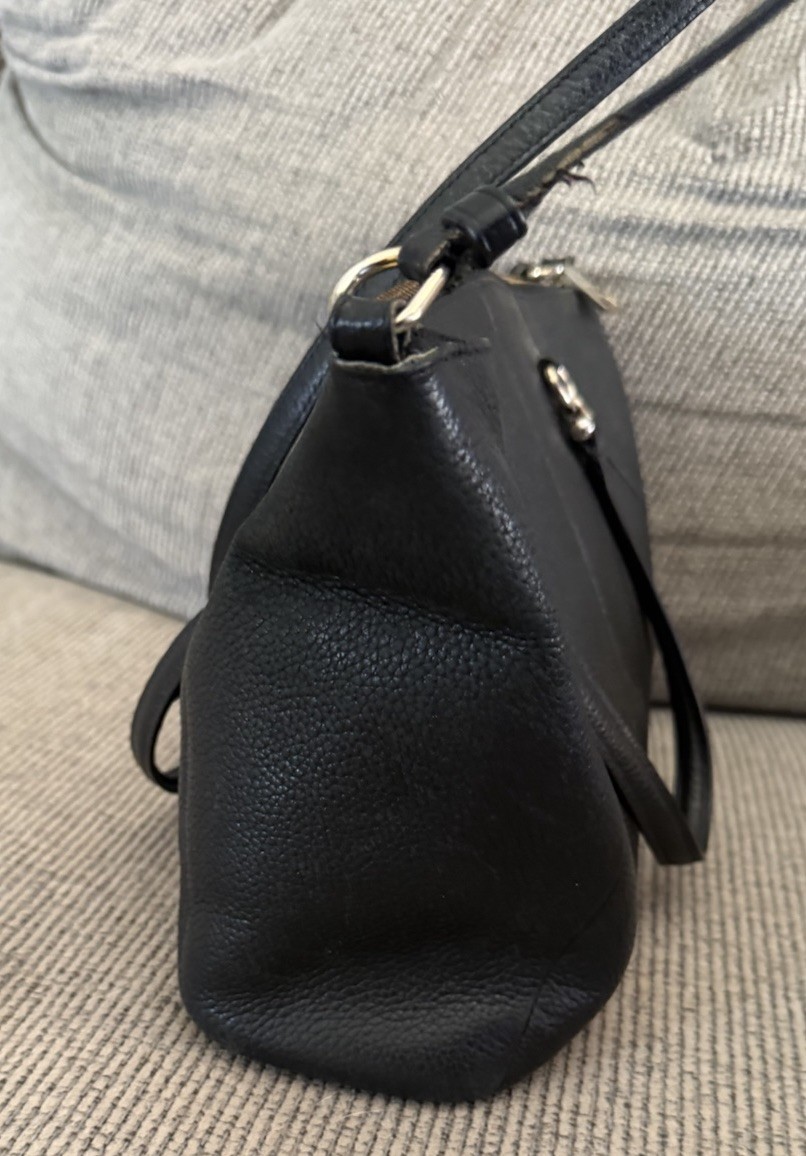 Coach Prairie Satchel 2Way Shoulder Bag Handbag Black Pebbled Leather VGC!