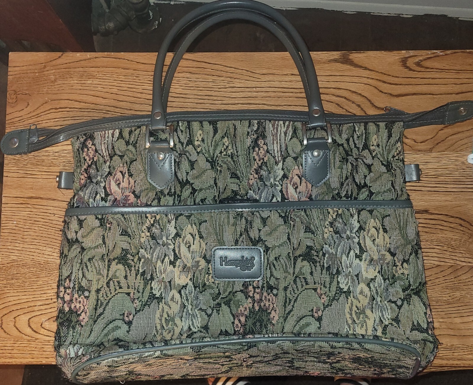 Vintage Hampshire Floral Tapestry Vinyl Overnight Bag