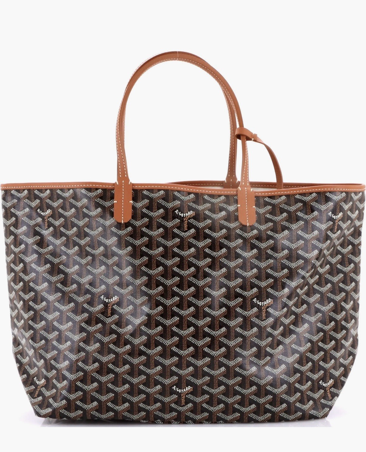 Authentic Goyard Saint Louis PM Brown Canvas Tote Bag w Pouch and new insert