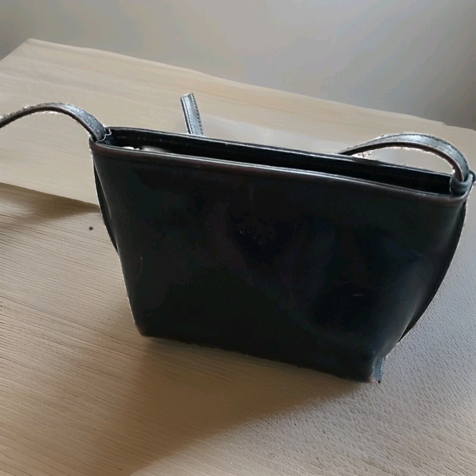 Monsac Brown Leather Crossbody Small Purse With Zipper 9 Inches PB