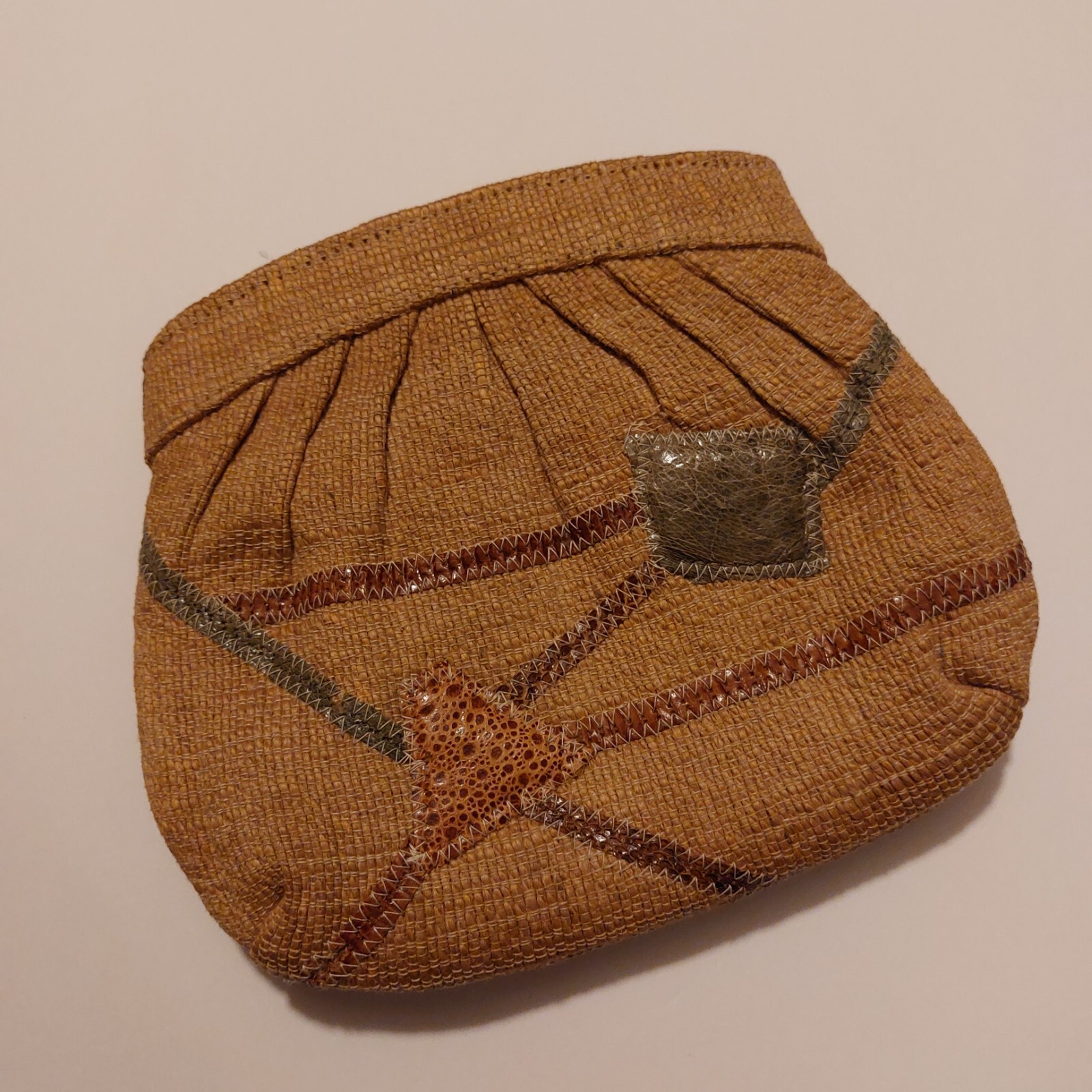 Earthy Boho Clutch Purse, 7.5 By 6.5 In