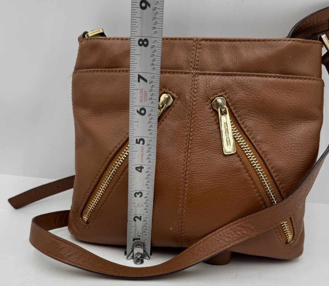 Michael Kors Women’s Handbag Cognac Brown Leather Adjustable Strap Crossbody Bag