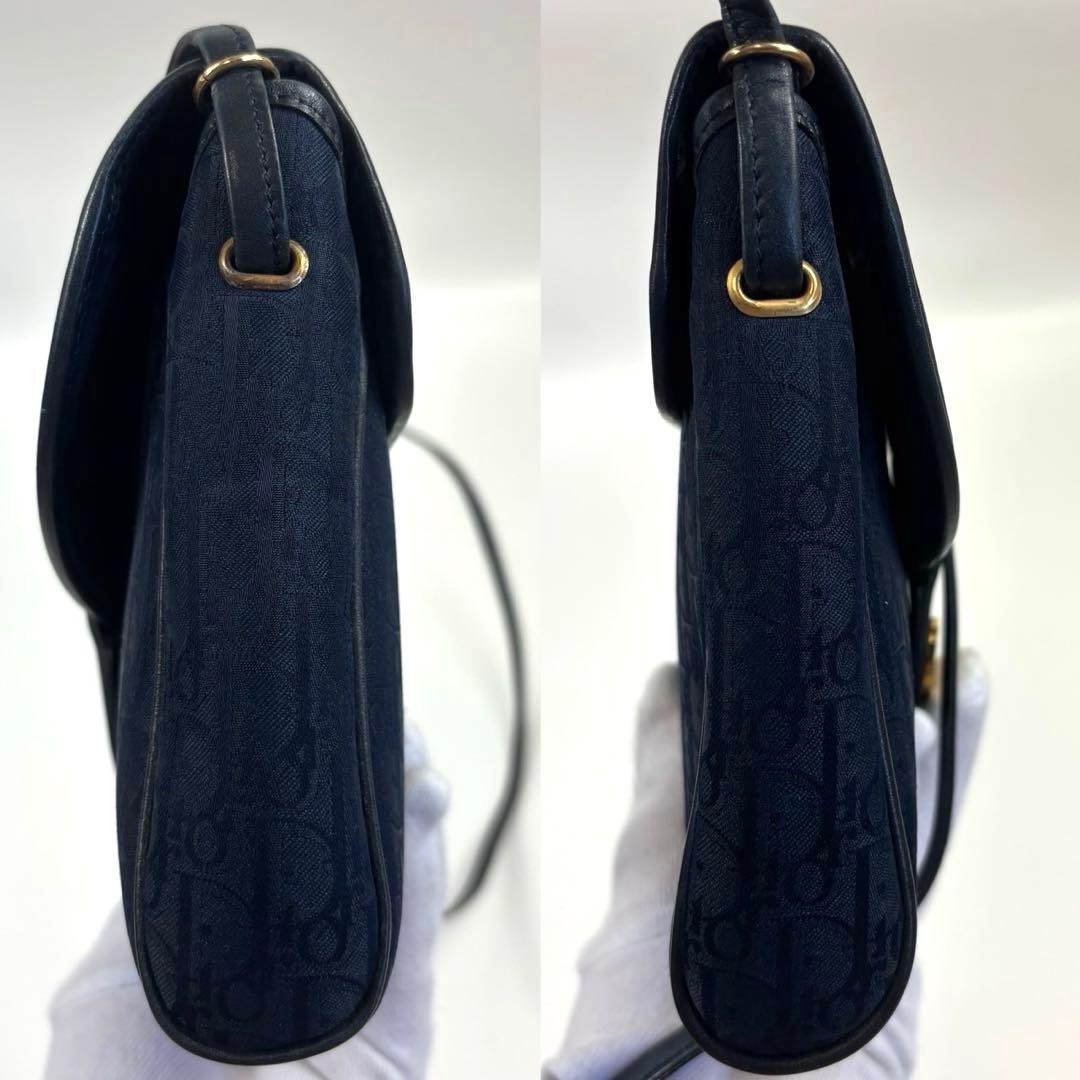Christian Dior Bag Shoulder Logo Hardware Canvas Navy rh098706465