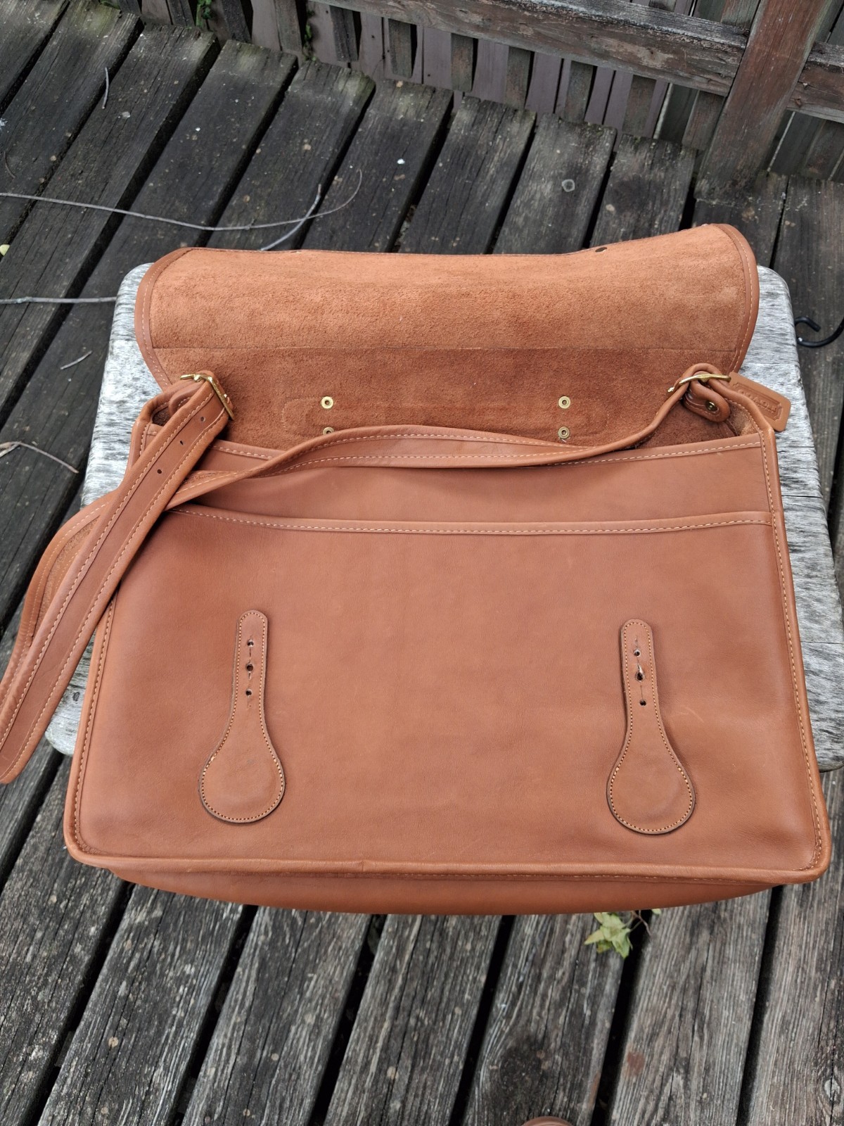 Rare Brittish Tan Vintage COACH Briefcase, 1970s NYC Pre- Serial Number