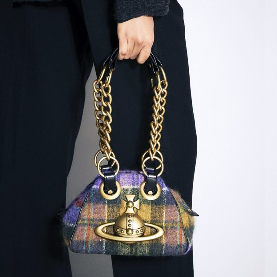 Vivienne Westwood Orb Chain Shoulder Bag Wool Check outlet F/S JP [DDP]
