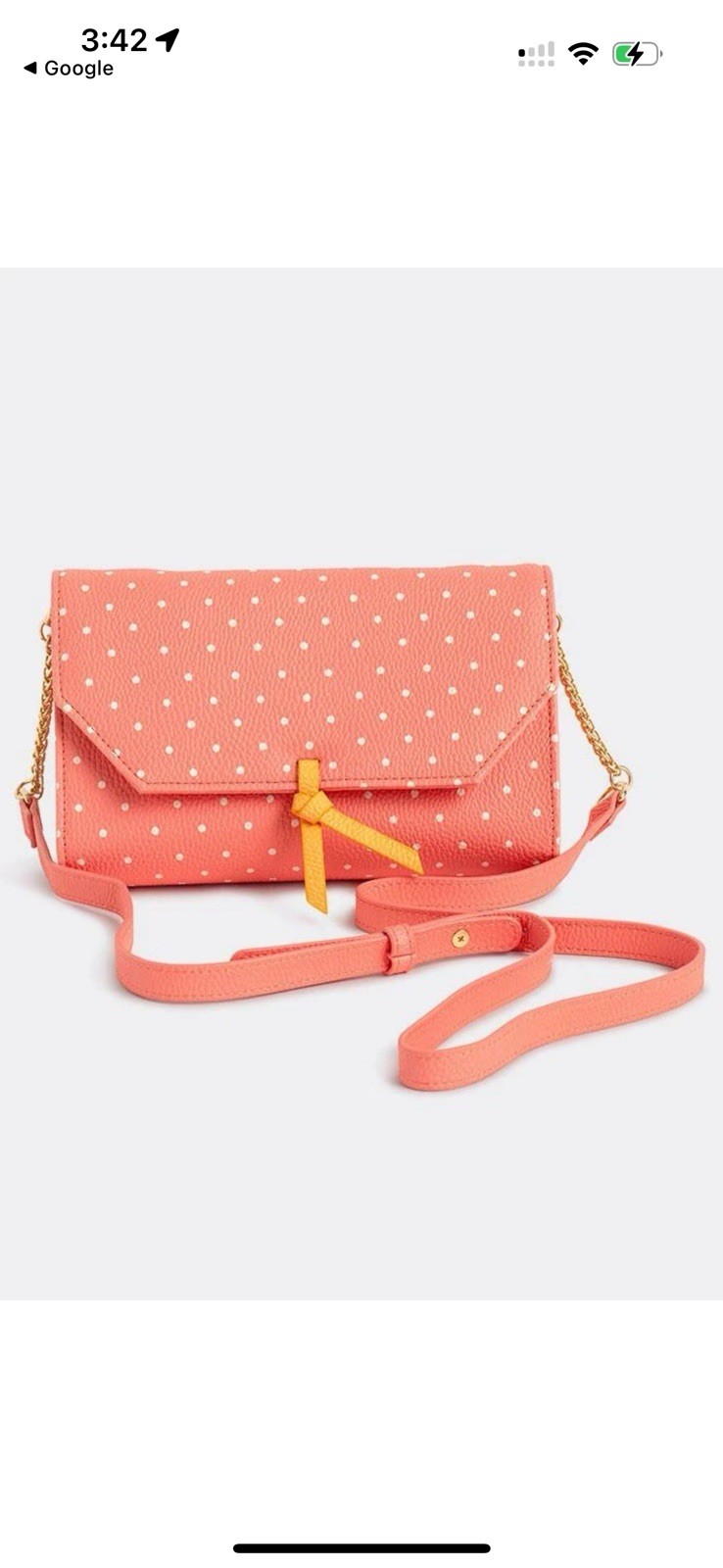 Matilda Jane Cate Crossbody Clutch Pink Dotted Polka Dot Purse NWT