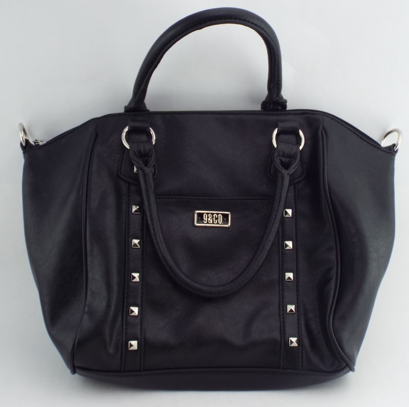 Nine and Company – 9 & CO. Handbag Purse Black Faux Leather