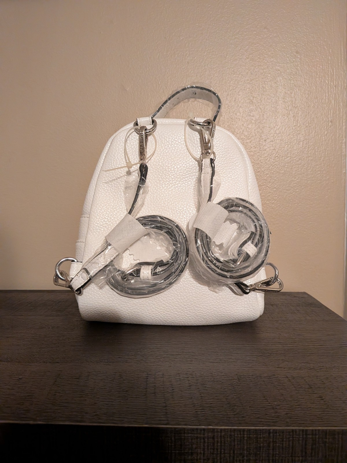 Steve Madden “B-JACKI” convertible mini backpack/purse – WHITE