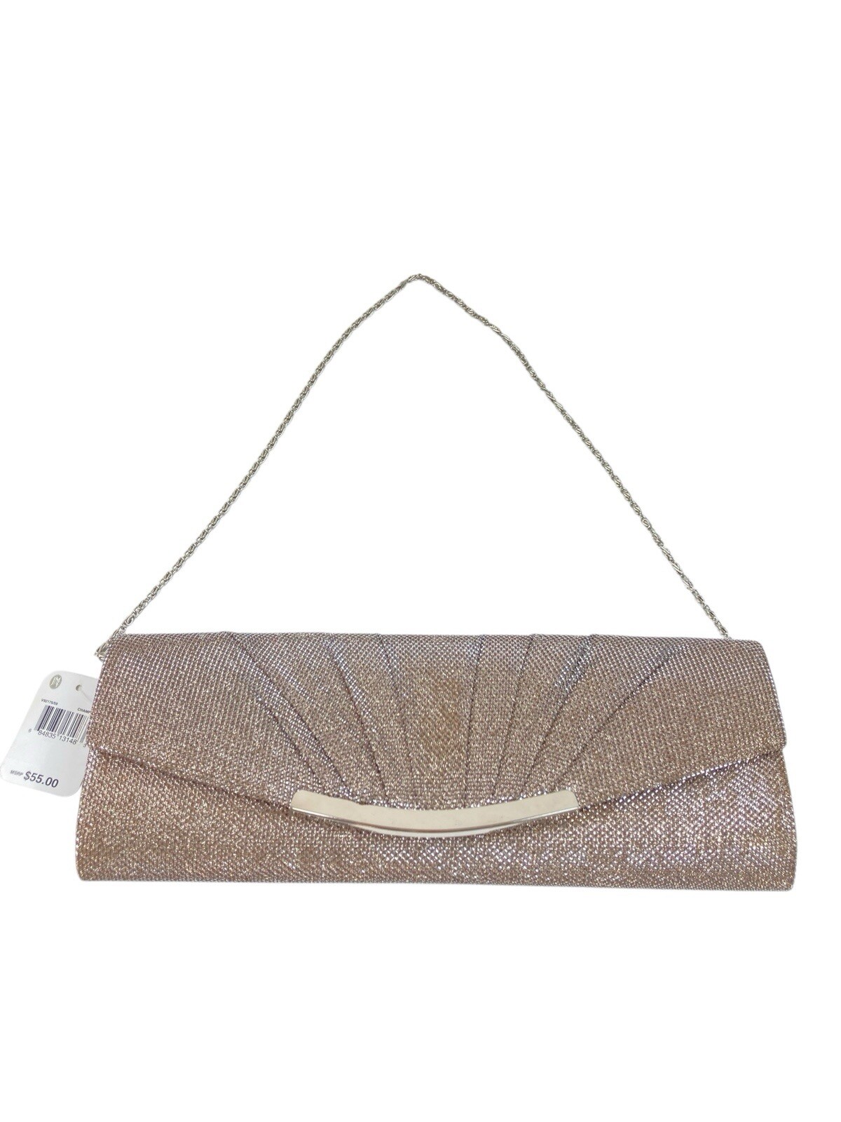 New Jessica McClintock Baguette Purse Champagne Sparkle Party Cocktail Wedding