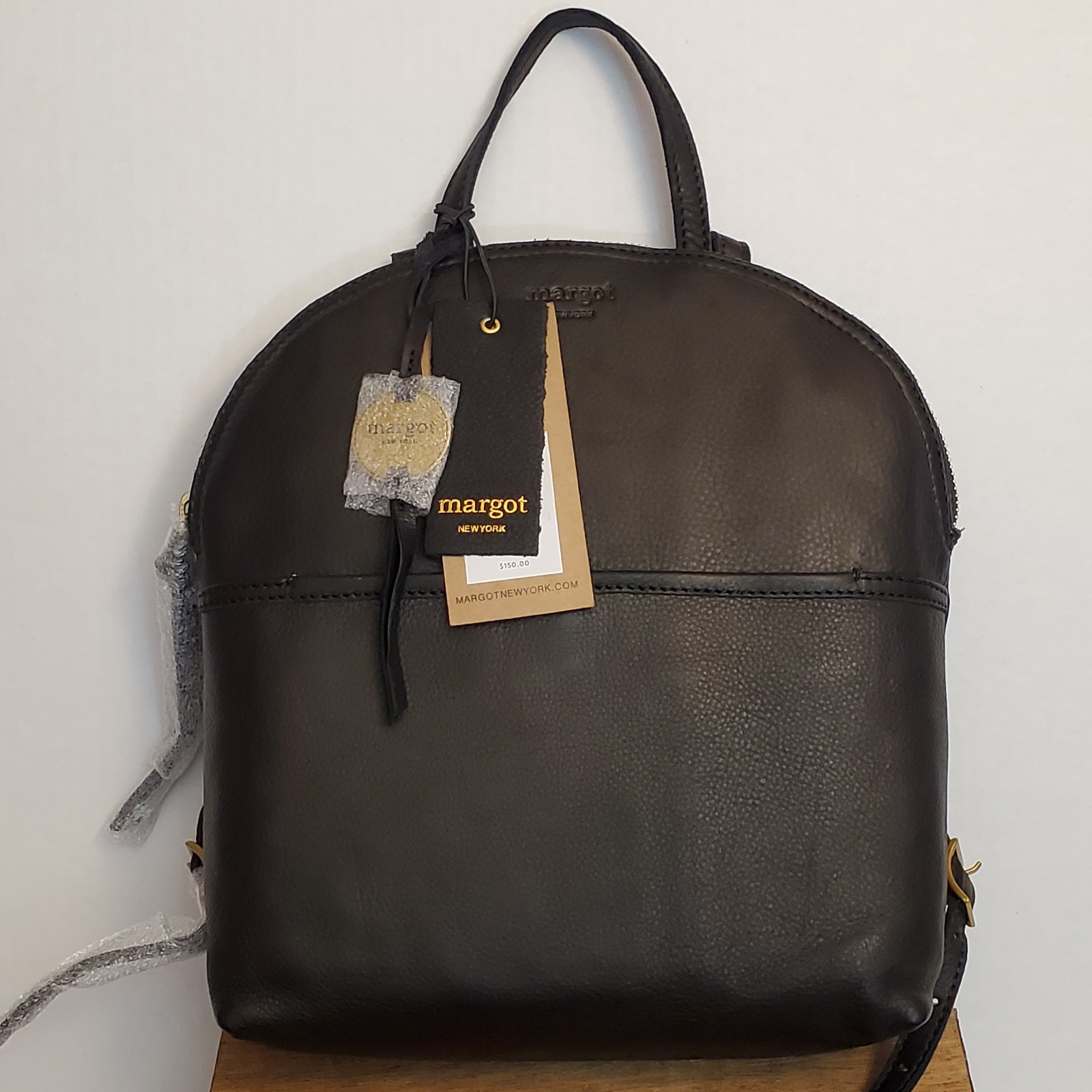 Margot New York Camille Backpack Bag Black 100% Leather