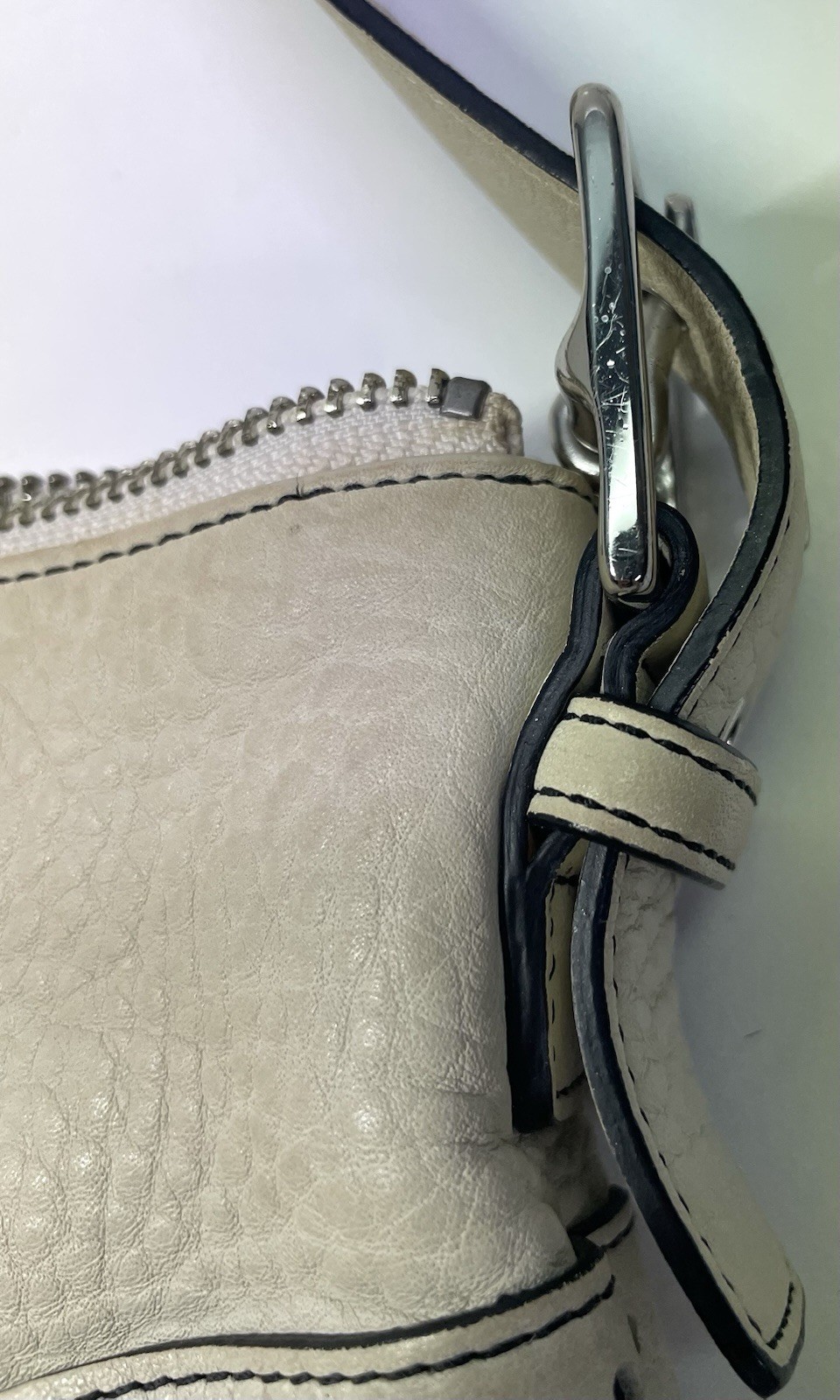 VINTAGE Coach Hamilton #5052 Beige Leather Demi Shoulder Bag Y2K W/ Hang Tag