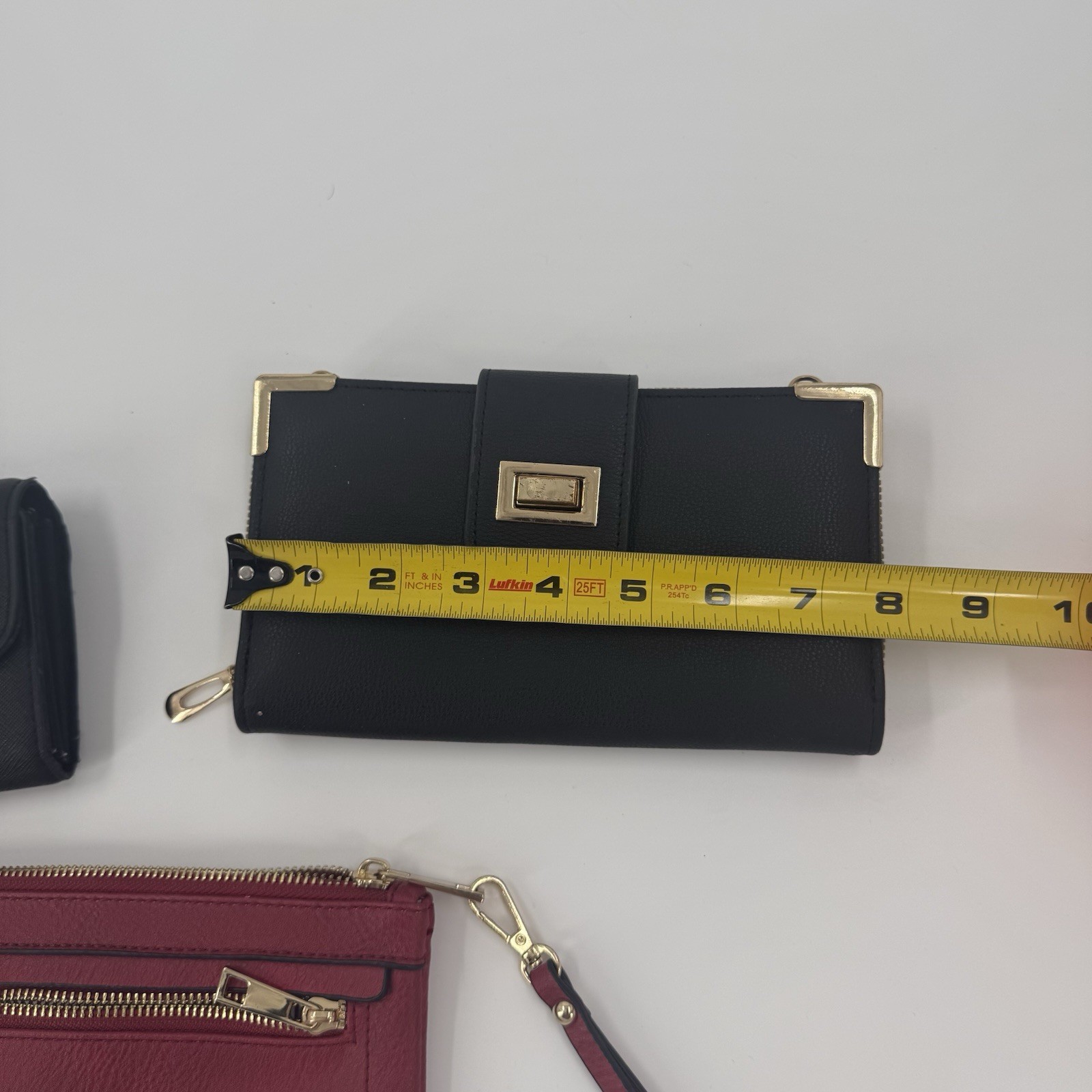 Lot 3 Womens Wallets Clutch Wristlet Faux Leather Organizer Bundle