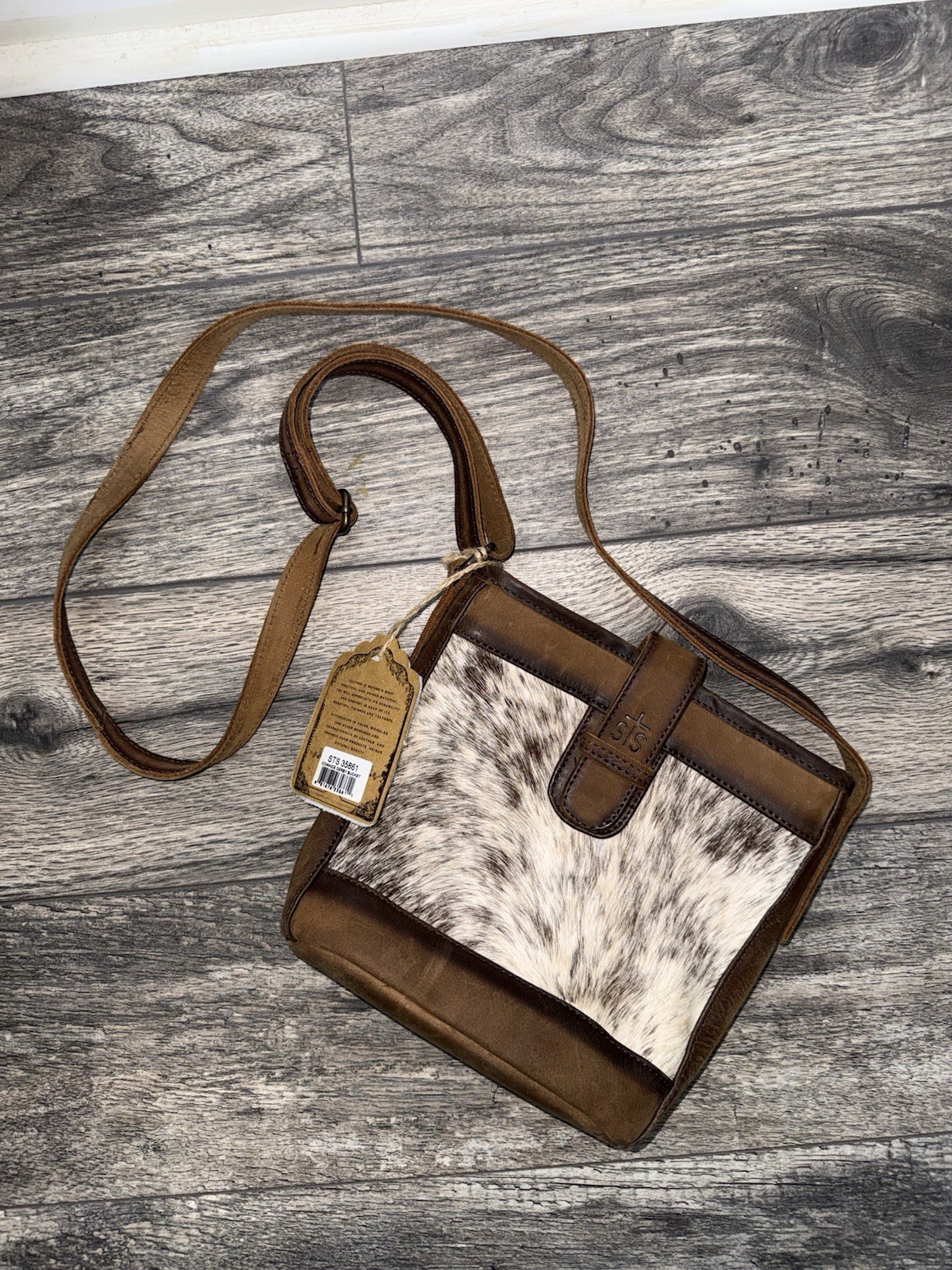 STS Ranchwear Handbag Purse-Cowhide Derby Bucket-Leather-Crossbody-NEW