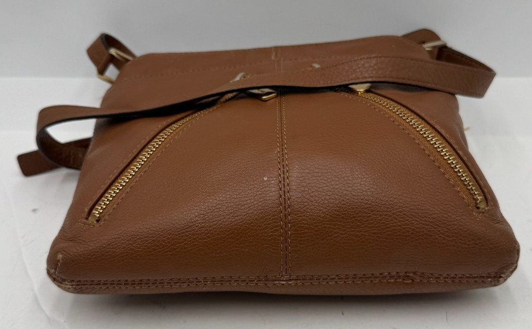 Michael Kors Women’s Handbag Cognac Brown Leather Adjustable Strap Crossbody Bag