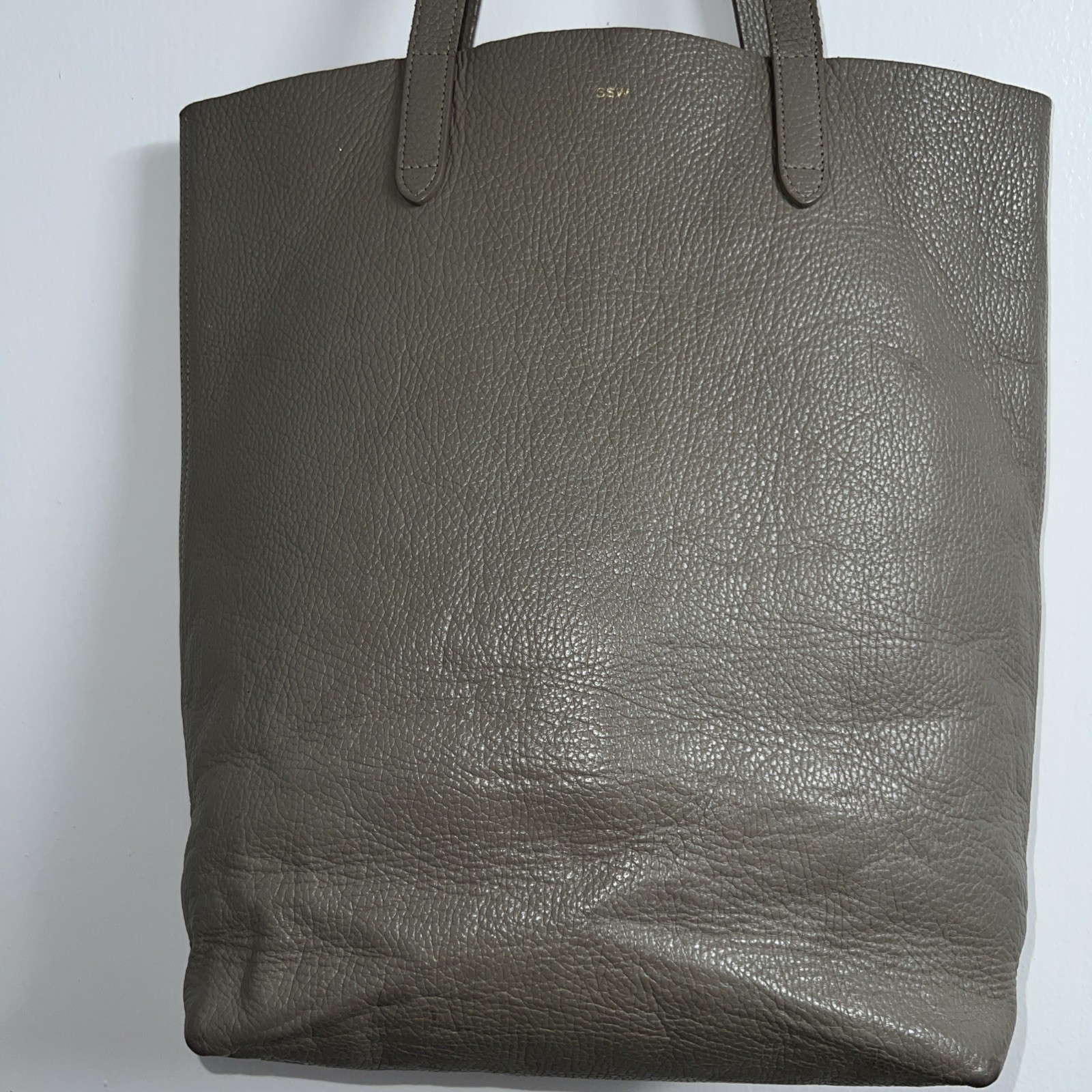 Cuyana Structured Tote large classic Easy bag leather structured pebble Stone