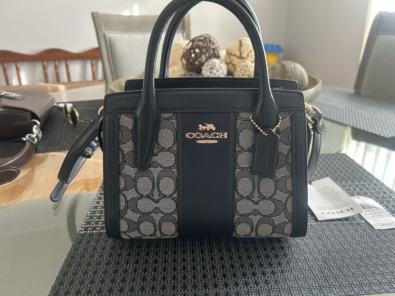 NWT COACH Andrea Carryall Bag In Signature Jacquard – CT766 Midnight Navy $428