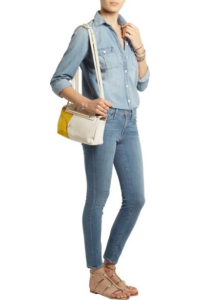 Authentic See by Chloé Debbie suede-paneled leather shoulder bag