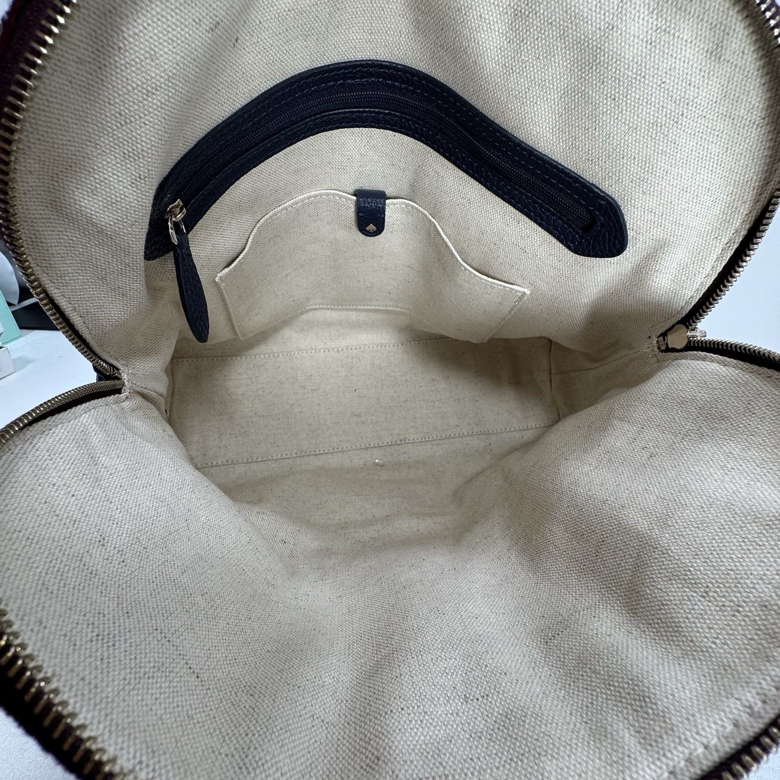 Kate Spade New York Burgundy Navy Cream Carolyn Felt Large Designer Shoulder Bag