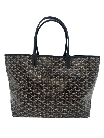 Goyard Saint Louis PM Tote Black Goyardine Canvas Shopper Bag Pouch