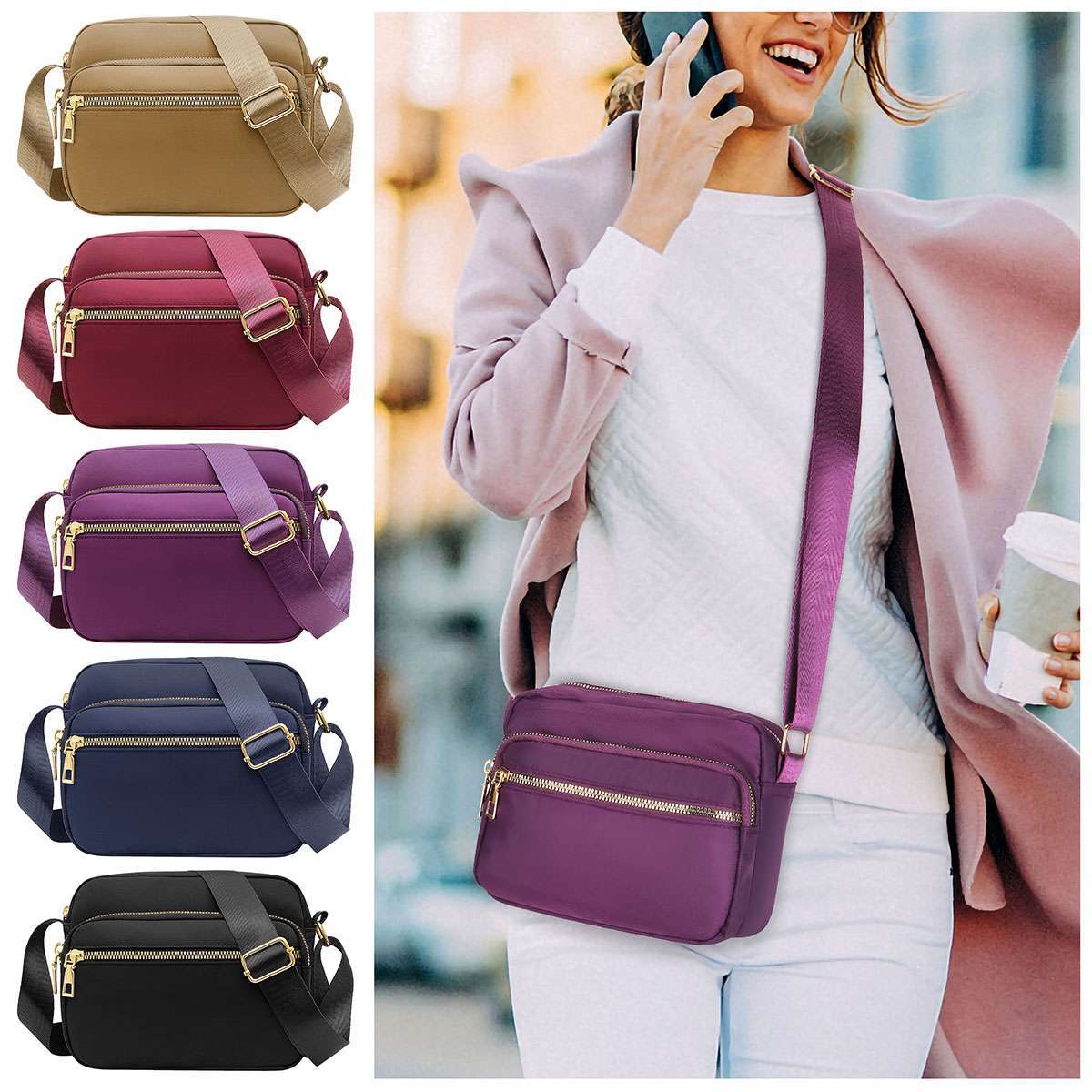 Messenger Cross Body Ladies Handbag Shoulder Bag Womens Large Purse Waterproof