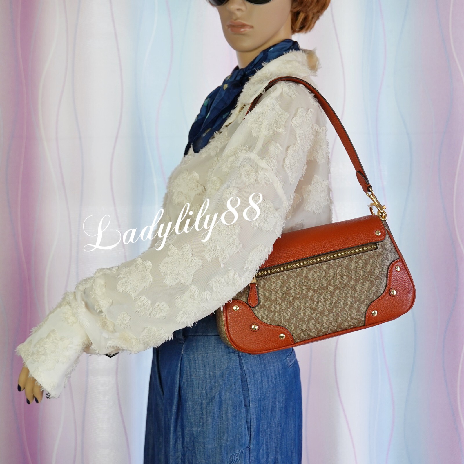 NWT COACH CE639 MILLIE SHOULDER BAG IN COLORBLOCK SIGNATURE CANVAS LEATHER $428