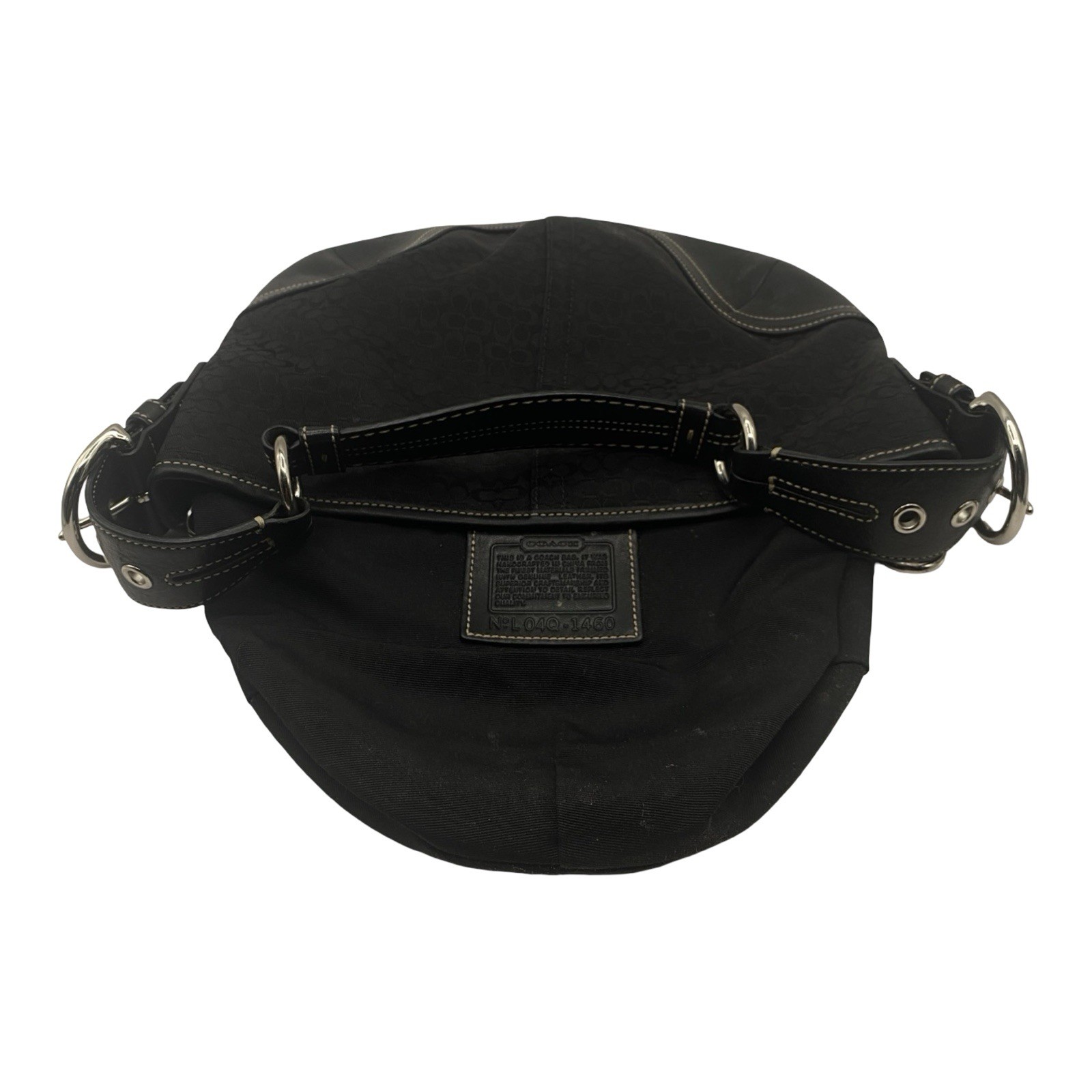 Authentic Coach Soho Signature C Small Hobo Shoulder Bag Black Jacquard 1460